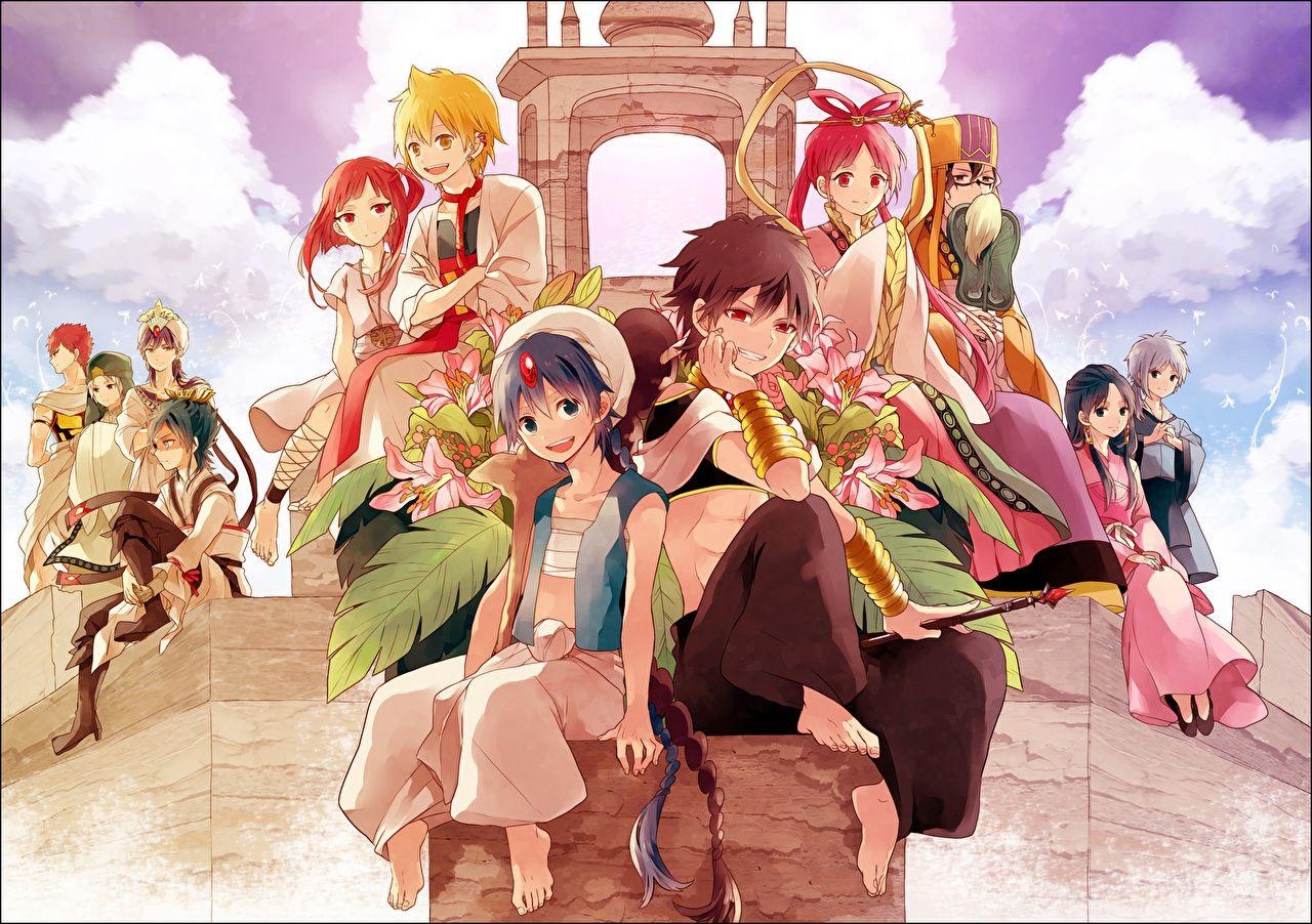 Magi Anime, Labyrinth der Magie, Anime Charaktere, Jungen Mädchen, Fantasy, 1280x910 HD Desktop