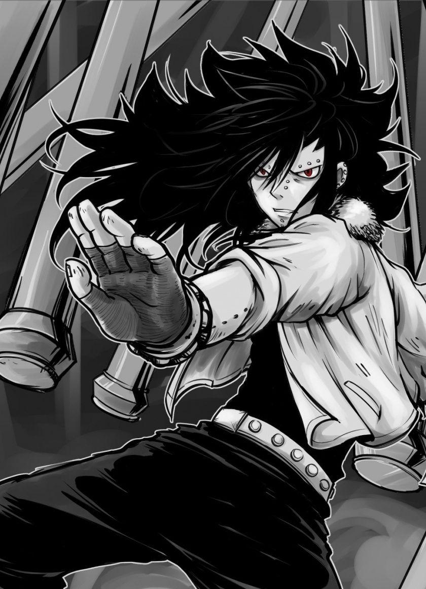 Wallpaper Monochrome, Gajeel Redfox, Fairy Tail, Anime 840x1160