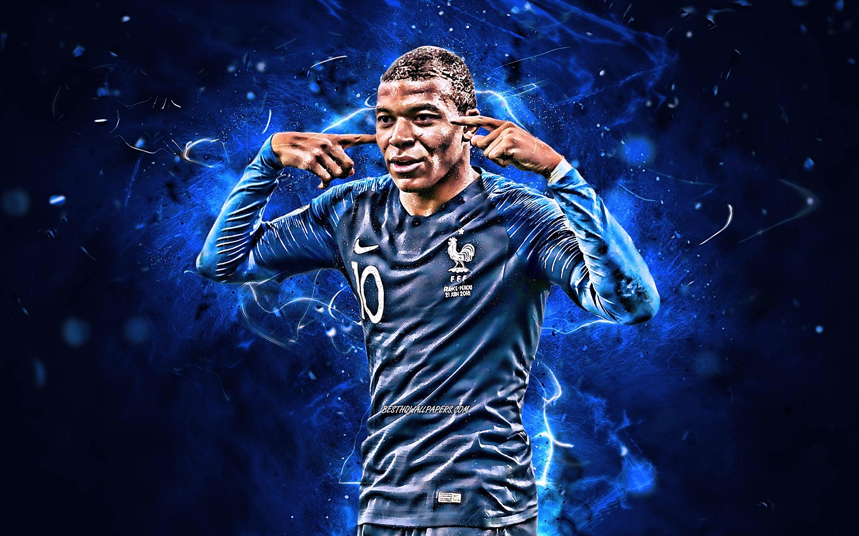 Kylian Mbappé, HD, Hintergrund, PSG, Torjäger, 2880x1800 HD Desktop