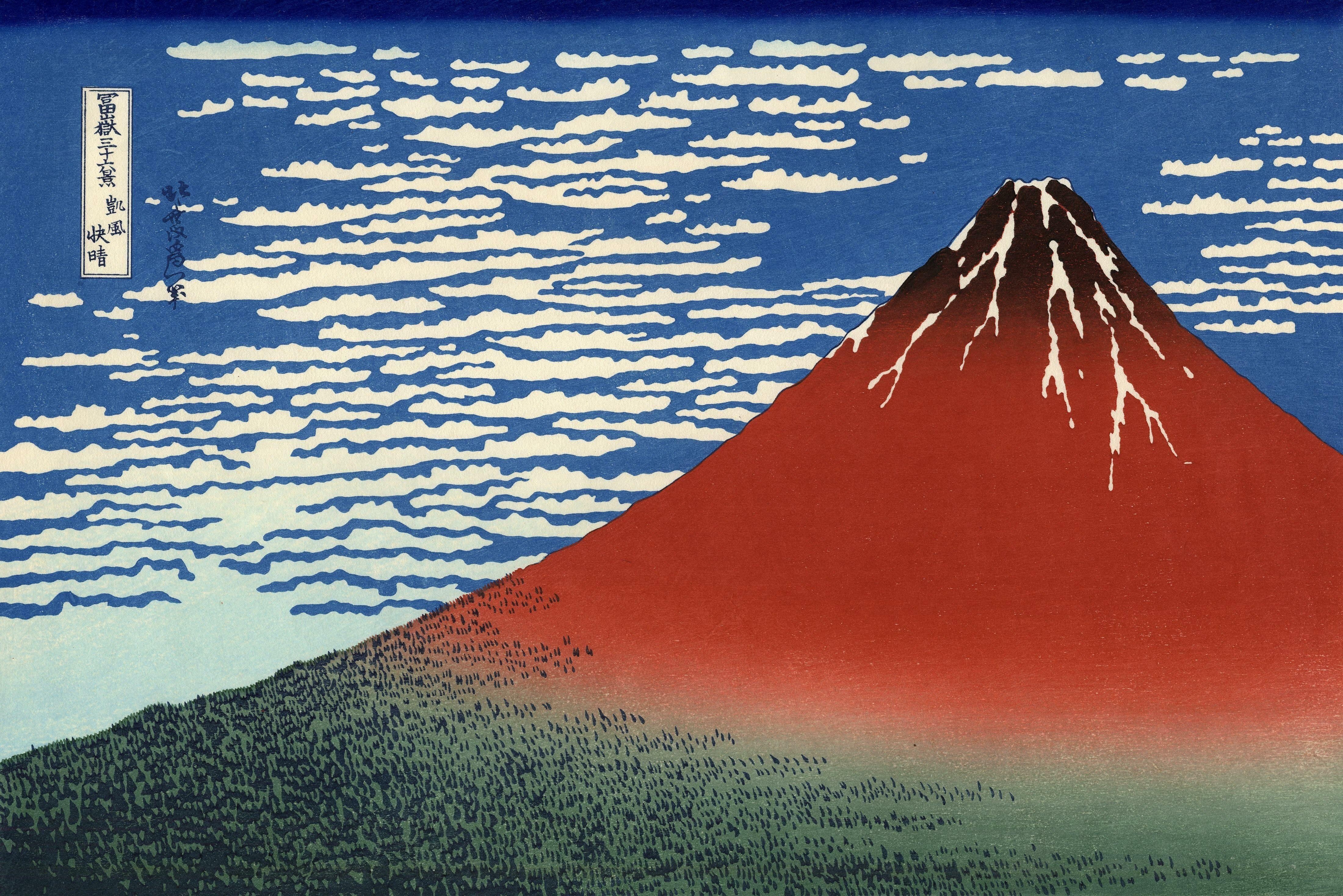 Berg Fuji, Kunstwerk, Hokusai, Japan, Ansichten, 4400x2940 4K Desktop