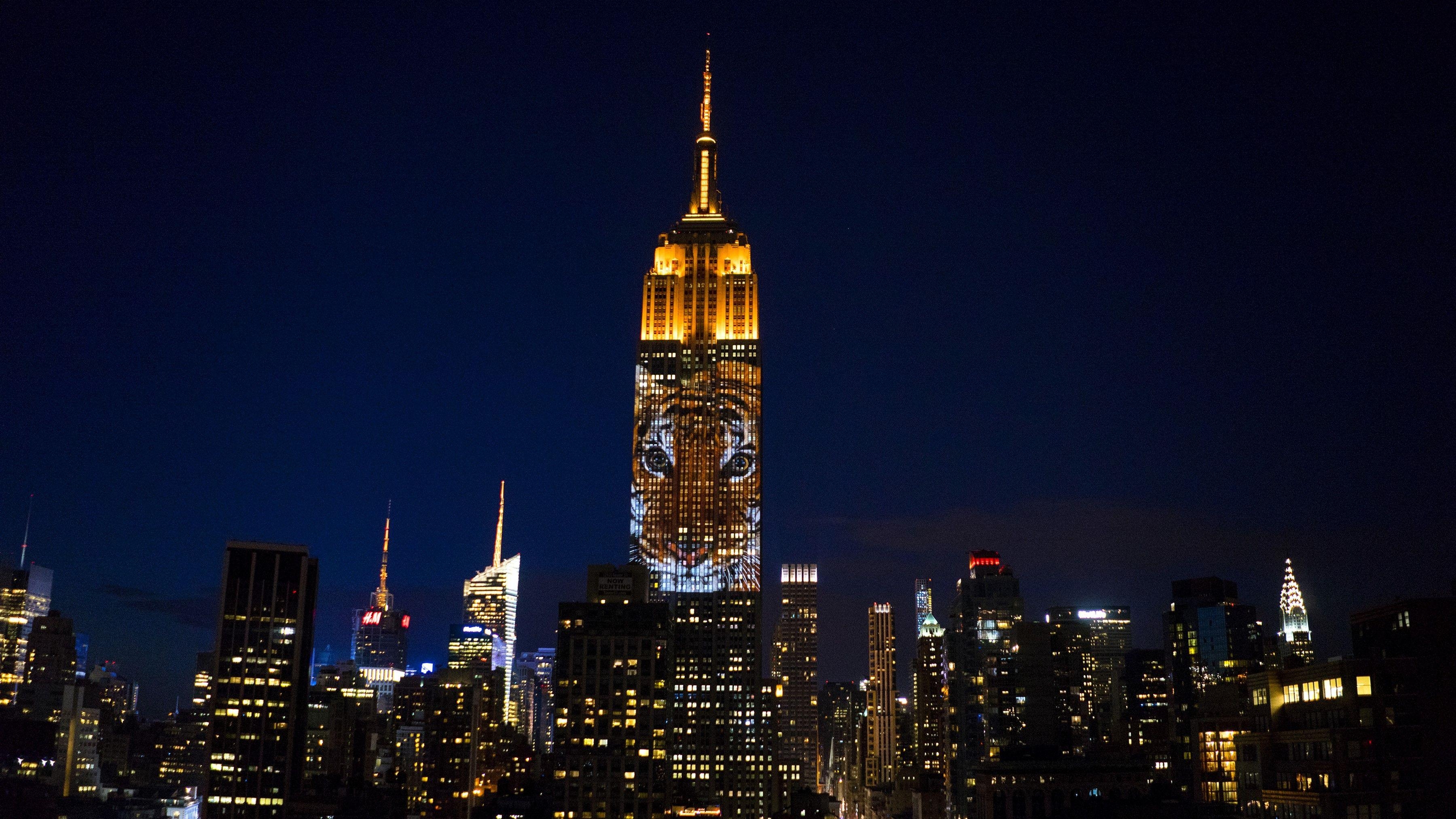 Empire State Building, Nacht, Aussicht, New York, Reisen, 3600x2030 HD Desktop