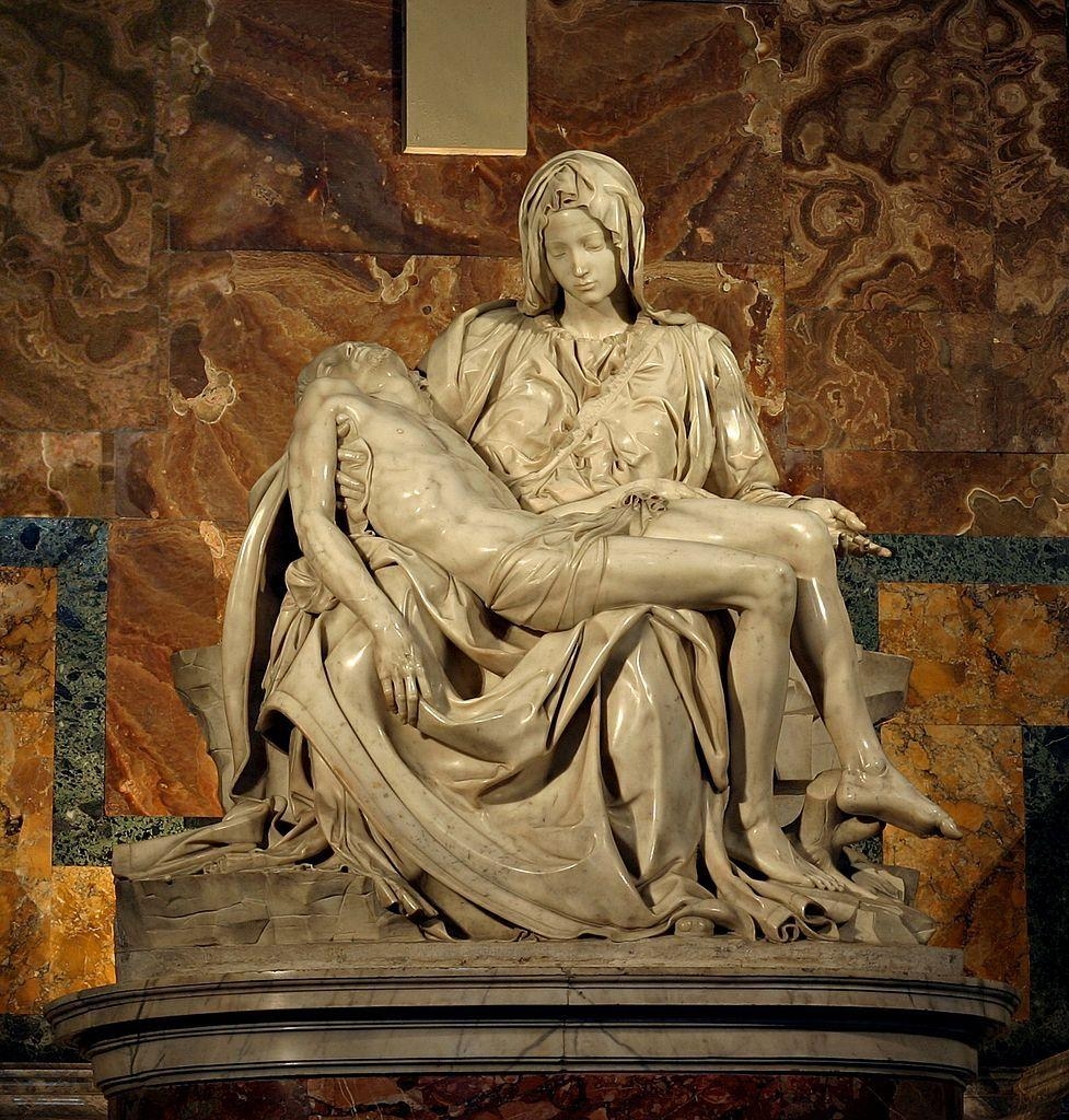 Michelangelo, Leonardo da Vinci, Pietà, Kunstvergleich, 980x1030 HD Handy