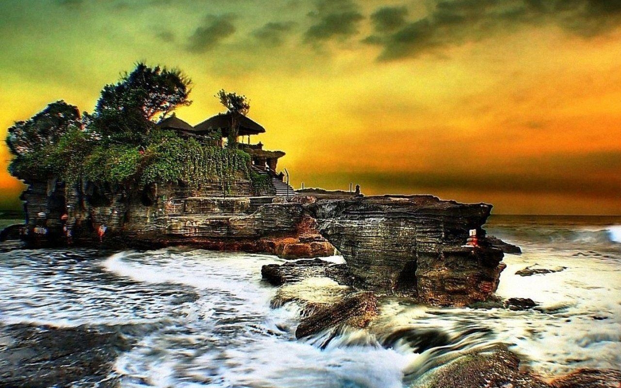 Tanah Lot, Bali, Reisen, Natur, Küste, 1280x800 HD Desktop