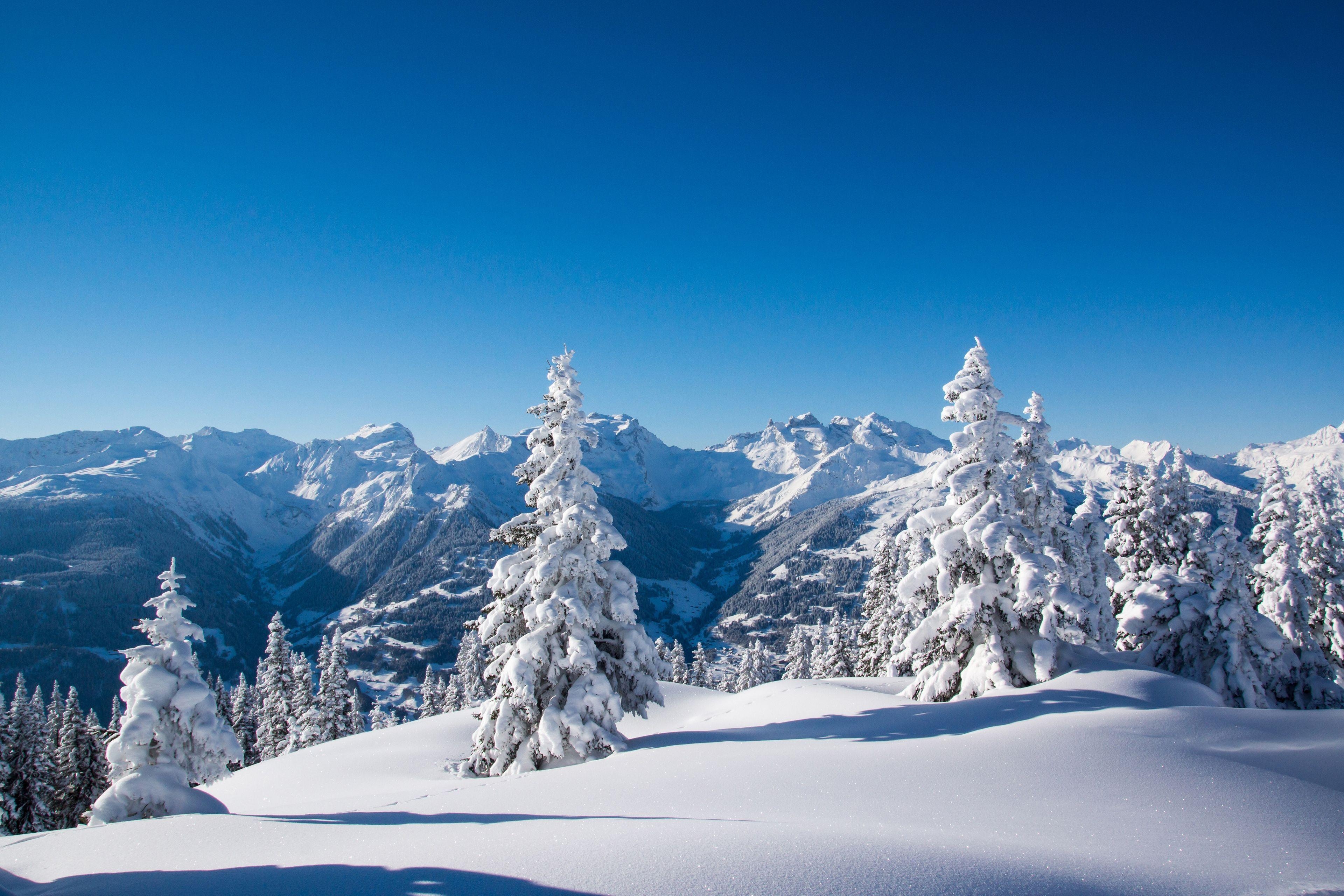 Schneefall Natur, Winterberge, 4K Natur, 3840x2570 4K Desktop