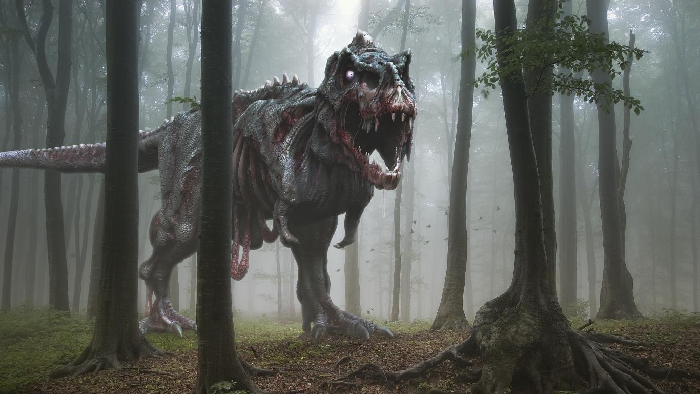 Tyrannosaurus Rex, Laptop Hintergrund, Dinosaurier, Desktop, Urzeit, 1370x770 HD Desktop