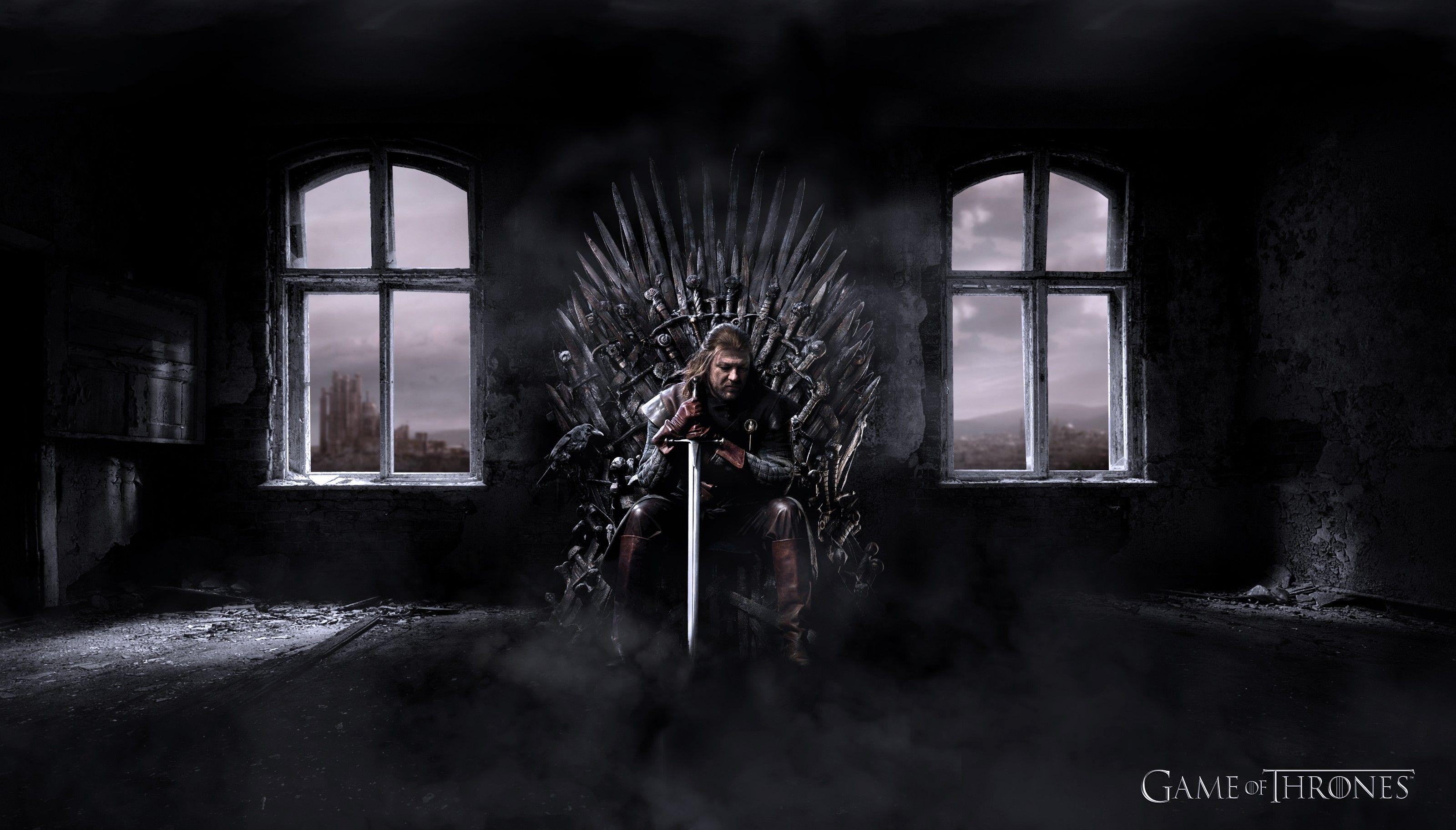 Ned Stark, Iron Throne, Game of Thrones, HD, Desktop, 3200x1830 HD Desktop