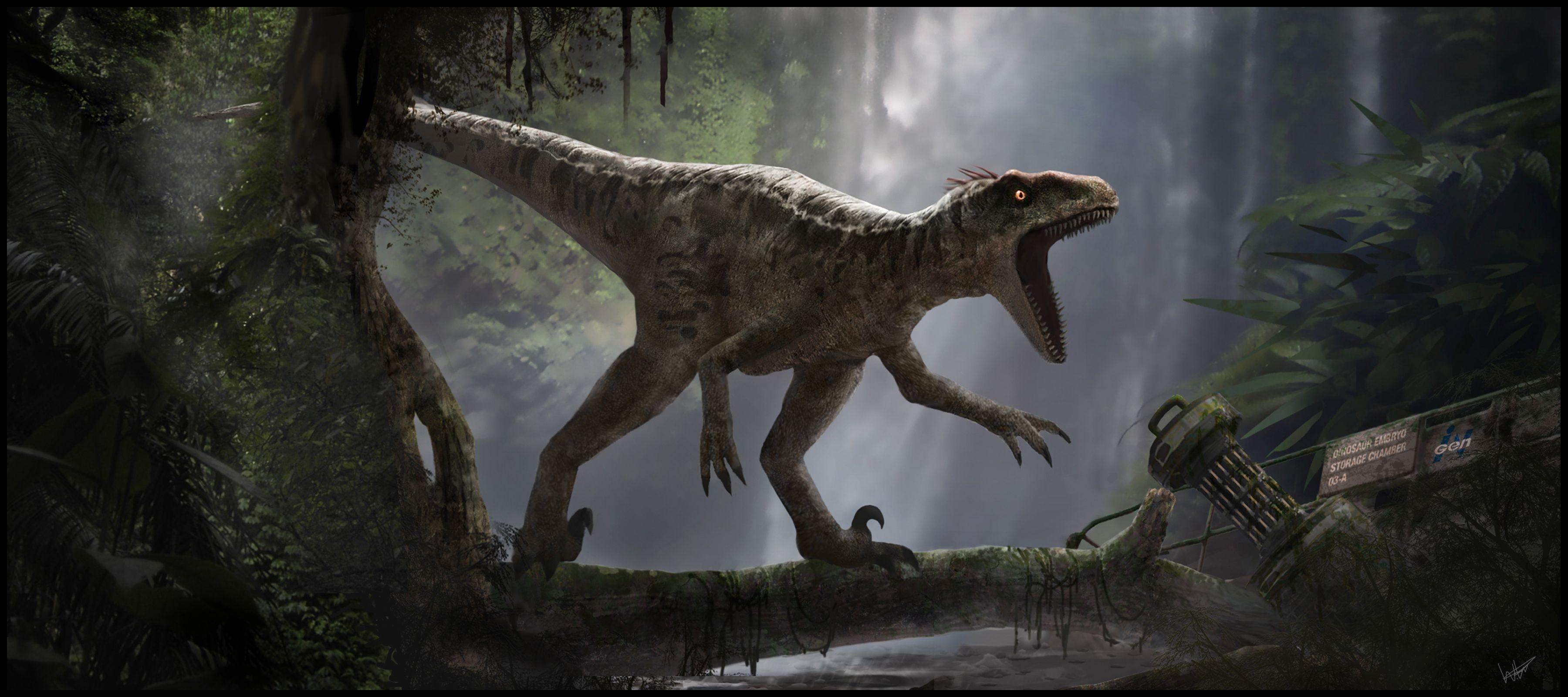 Jurassic World, Velociraptor, Film, Hintergrund, 3600x1600 Dual Screen Desktop