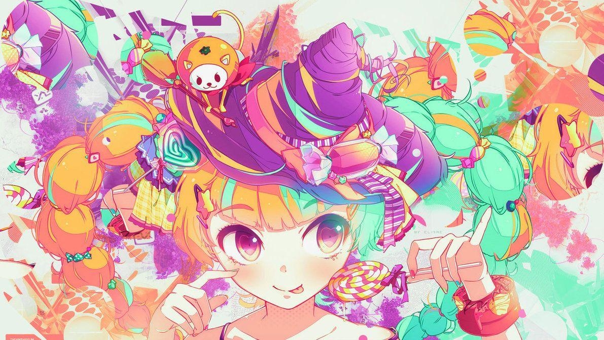 Kawaii, Bunt, Hexe, Süß, Nagamii Chan, 1200x670 HD Desktop