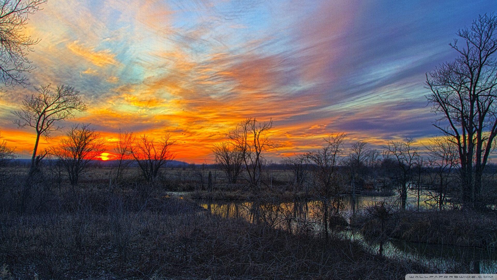 Kansas, Sonnenuntergang, Landschaft, Natur, Himmel, 1920x1080 Full HD Desktop