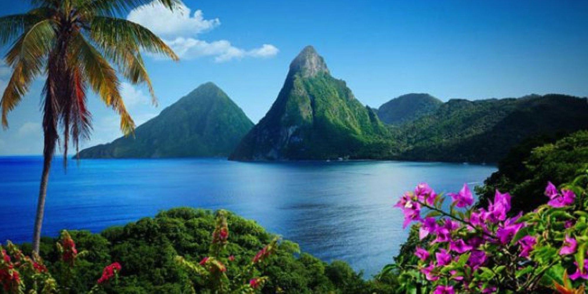 Saint Lucia, Desktop, Top, Natur, Karibik, 2000x1000 Dual Screen Desktop