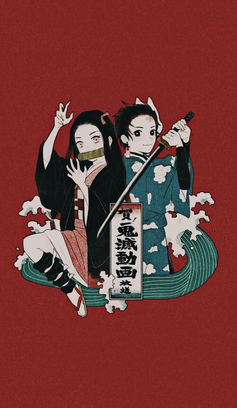 Demon Slayer, Kimetsu No Yaiba, Anime, Hintergrund, Kunst, 1000x1720 HD Handy