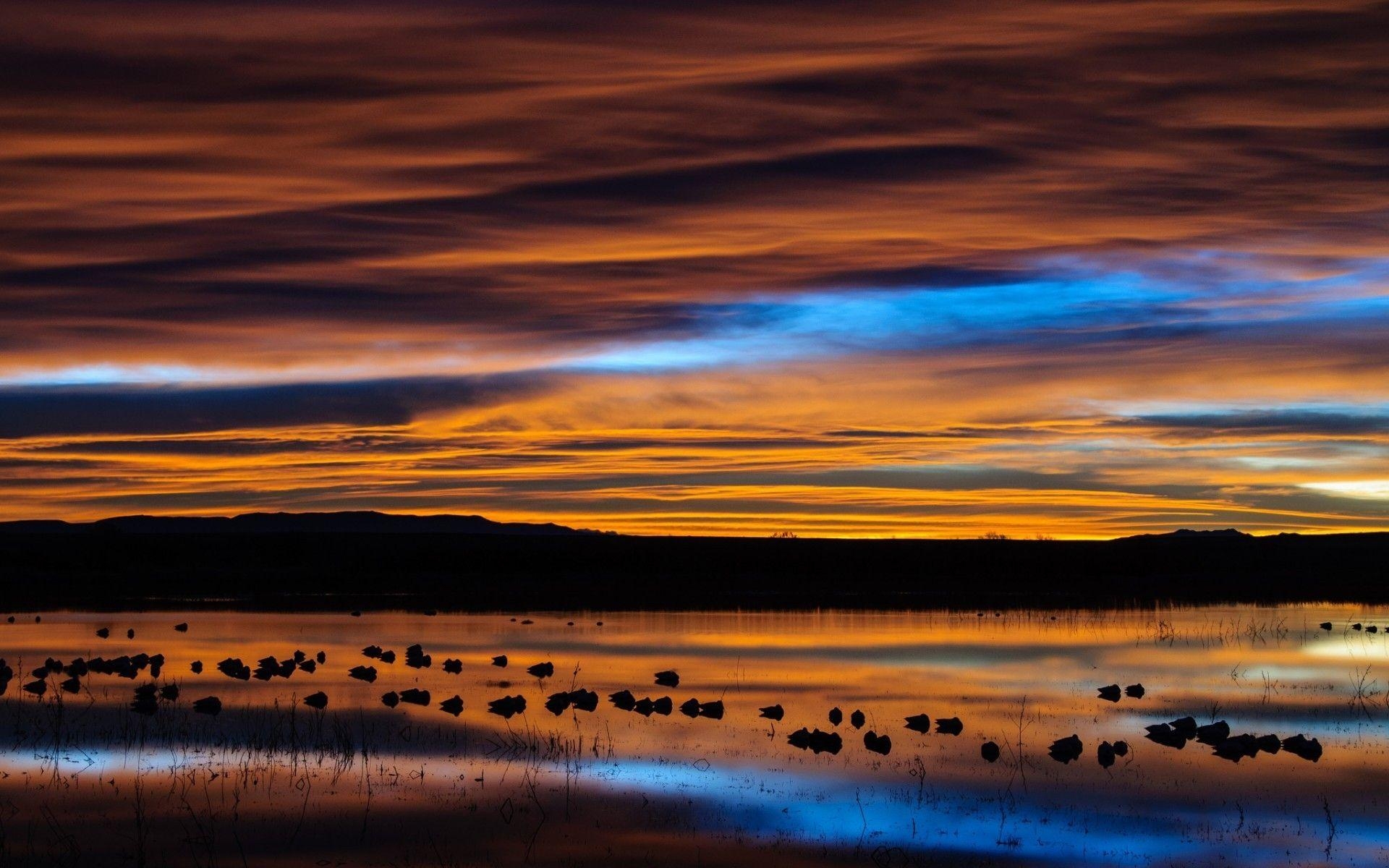 New Mexico, Sonnenuntergang, Reflexion, Natur, Landschaft, 1920x1200 HD Desktop