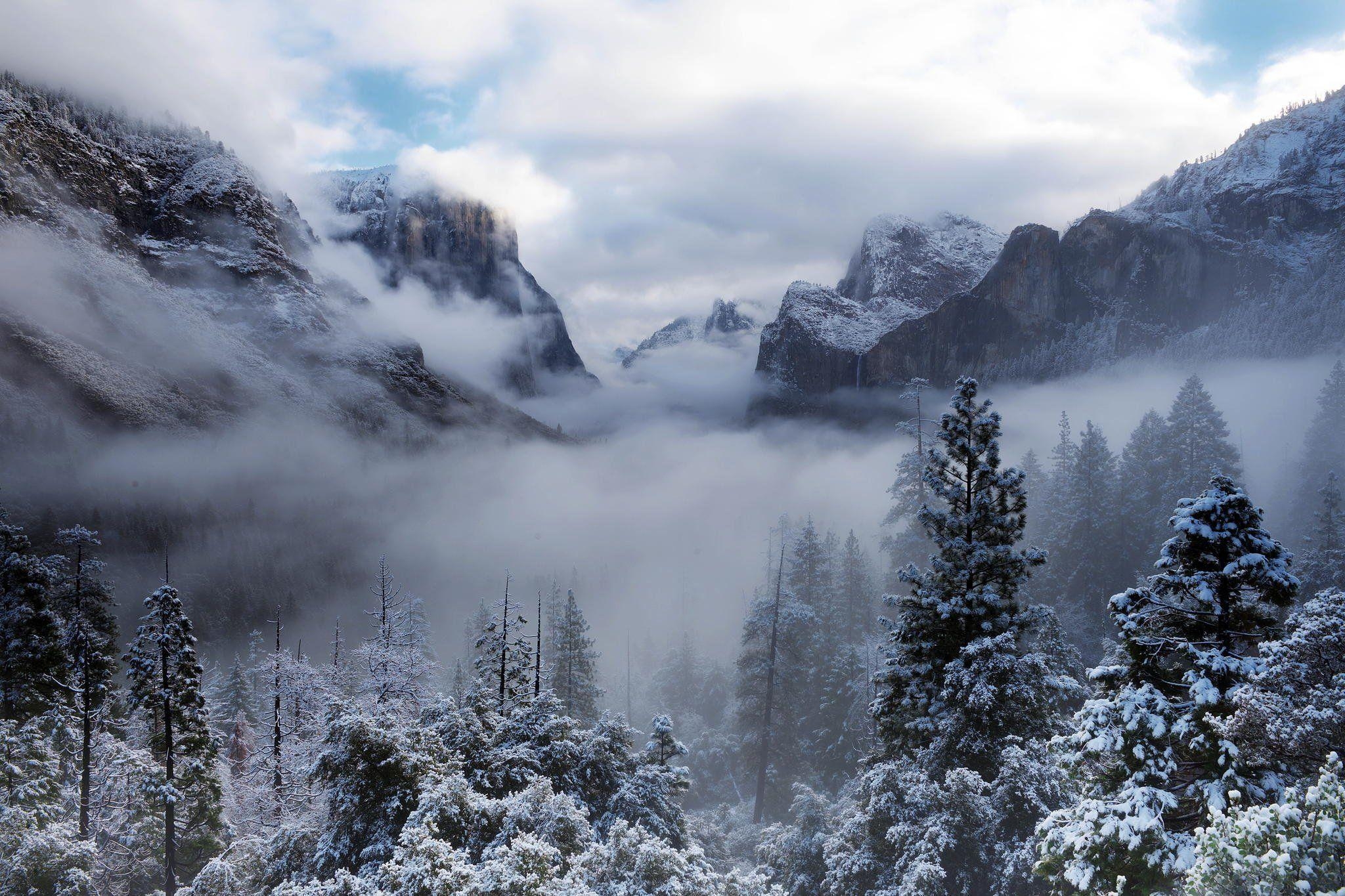 Yosemite Winter, Natur, Schnee, Landschaft, USA, 2050x1370 HD Desktop