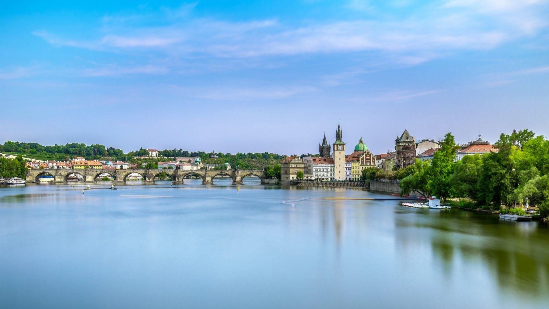 Karlsbrücke, Vltava, Landschaft, Desktop, Prag, 1920x1080 Full HD Desktop