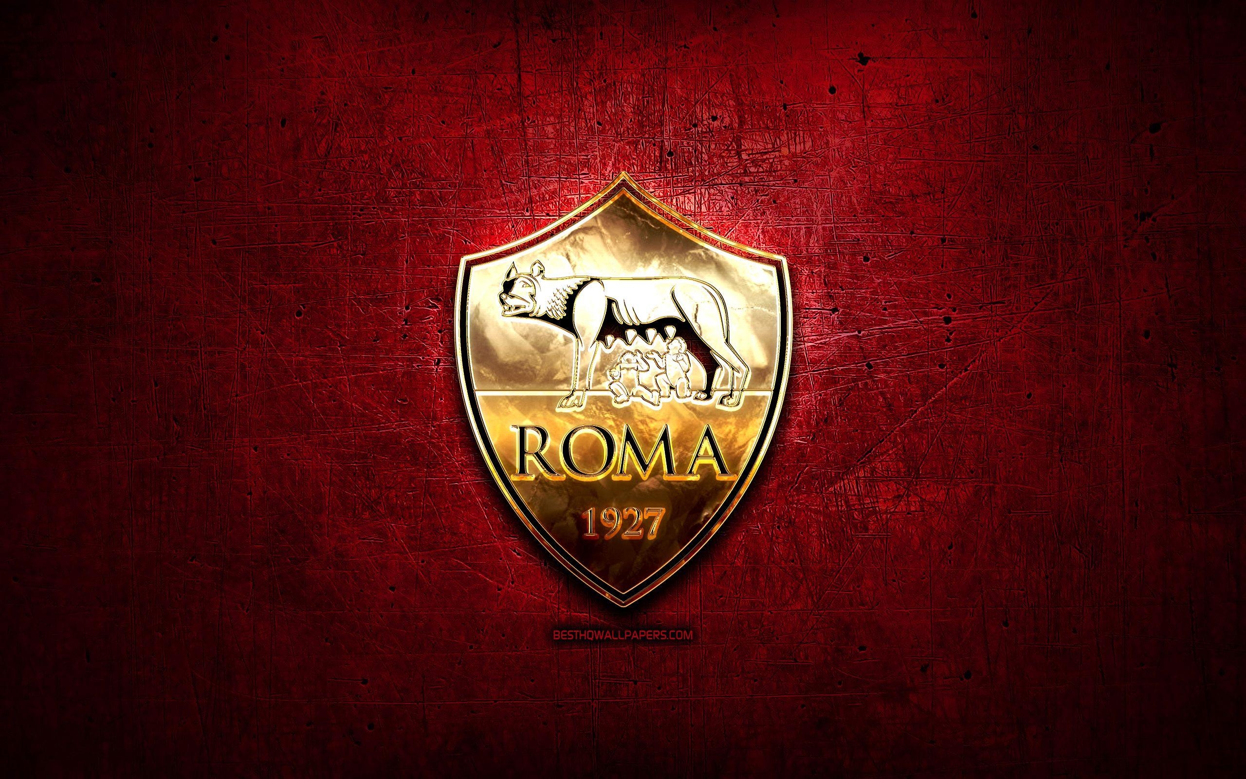 AS Roma, Goldenes Logo, Serie A, Purpur, Fußball, 2560x1600 HD Desktop