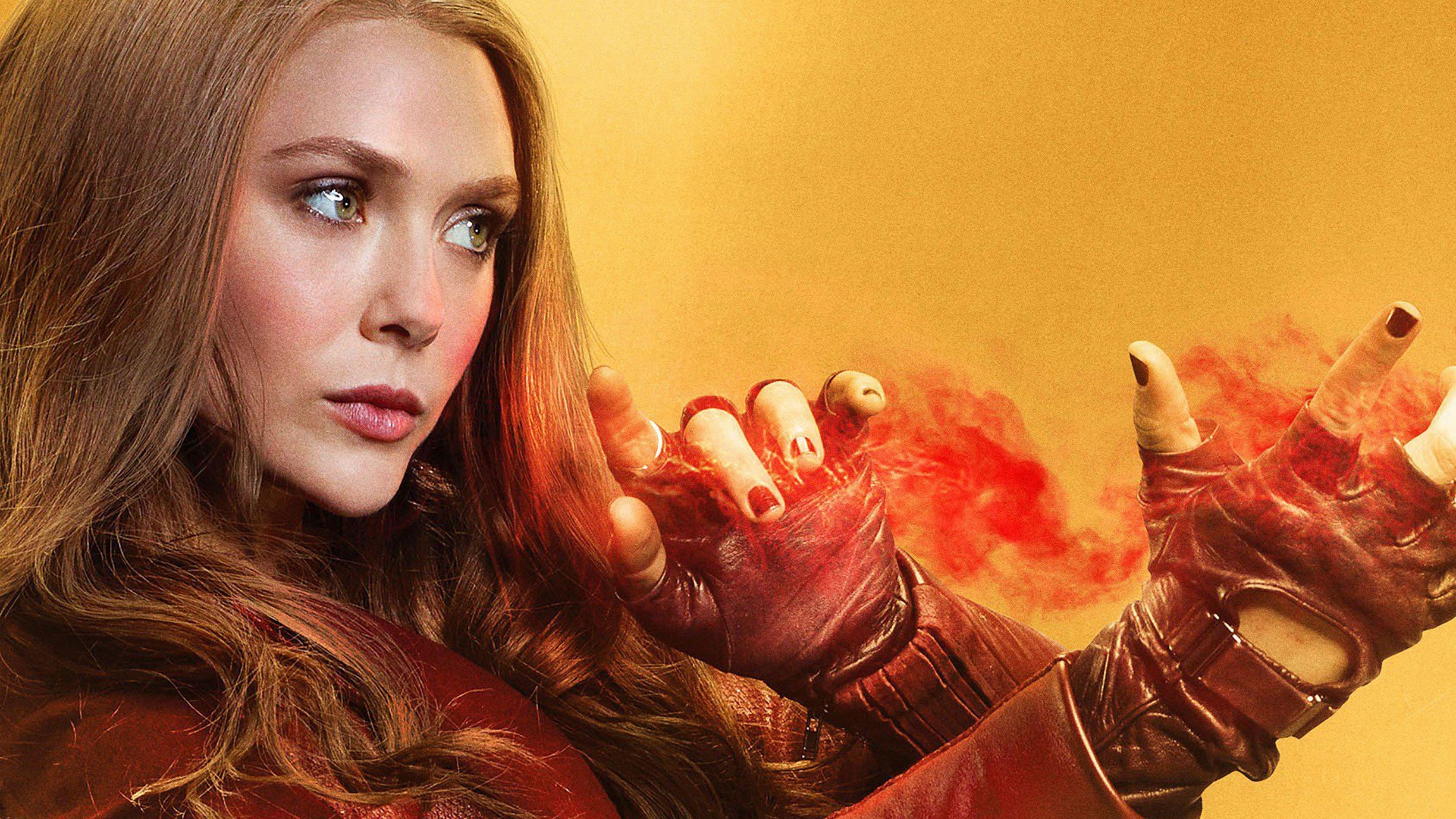 Avengers, Infinity War, Elizabeth Olsen, Scarlet Witch, Magie, 3380x1900 HD Desktop