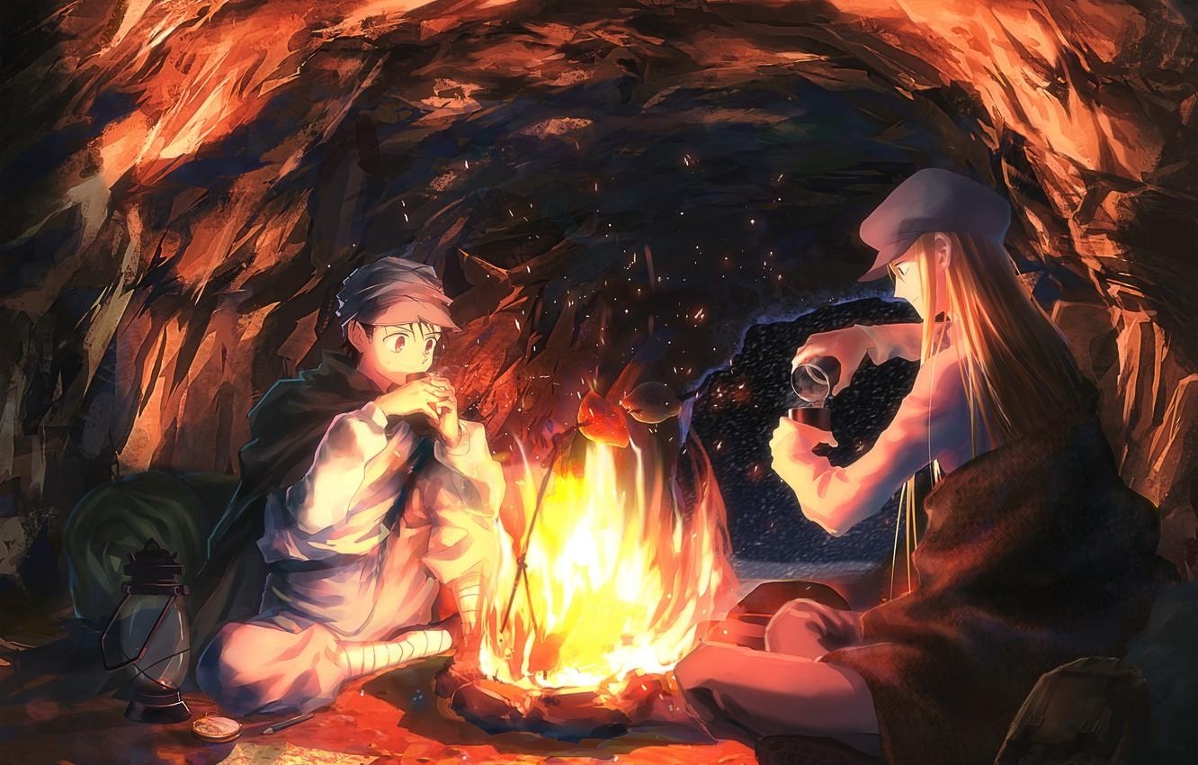 Anime Kunst, Höhle, Kaito, Hunter X Hunter, Gin, 1340x850 HD Desktop