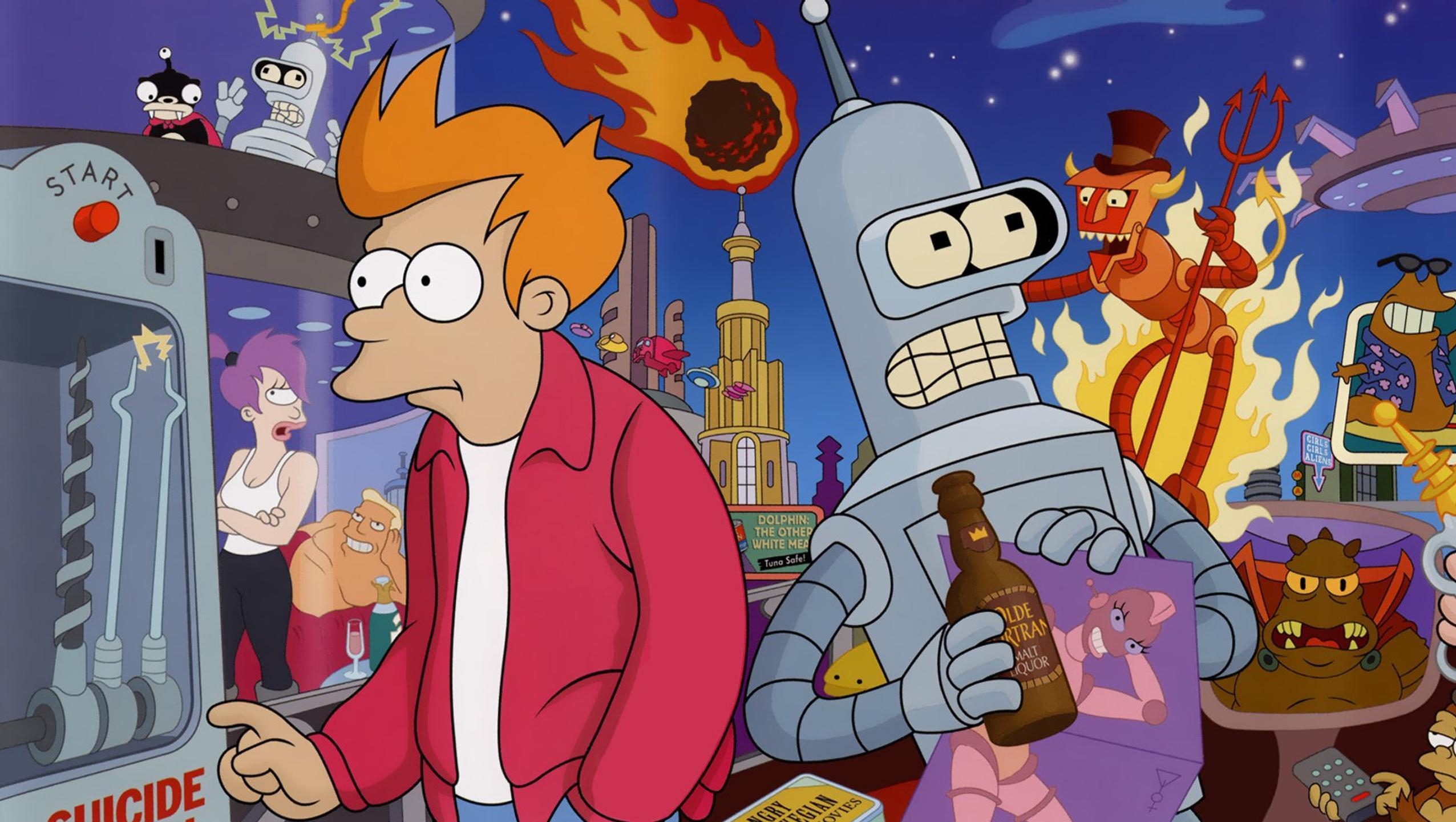 Futurama, Desktop, Hintergrundbild, Cartoon, Sci-Fi, 2560x1450 HD Desktop