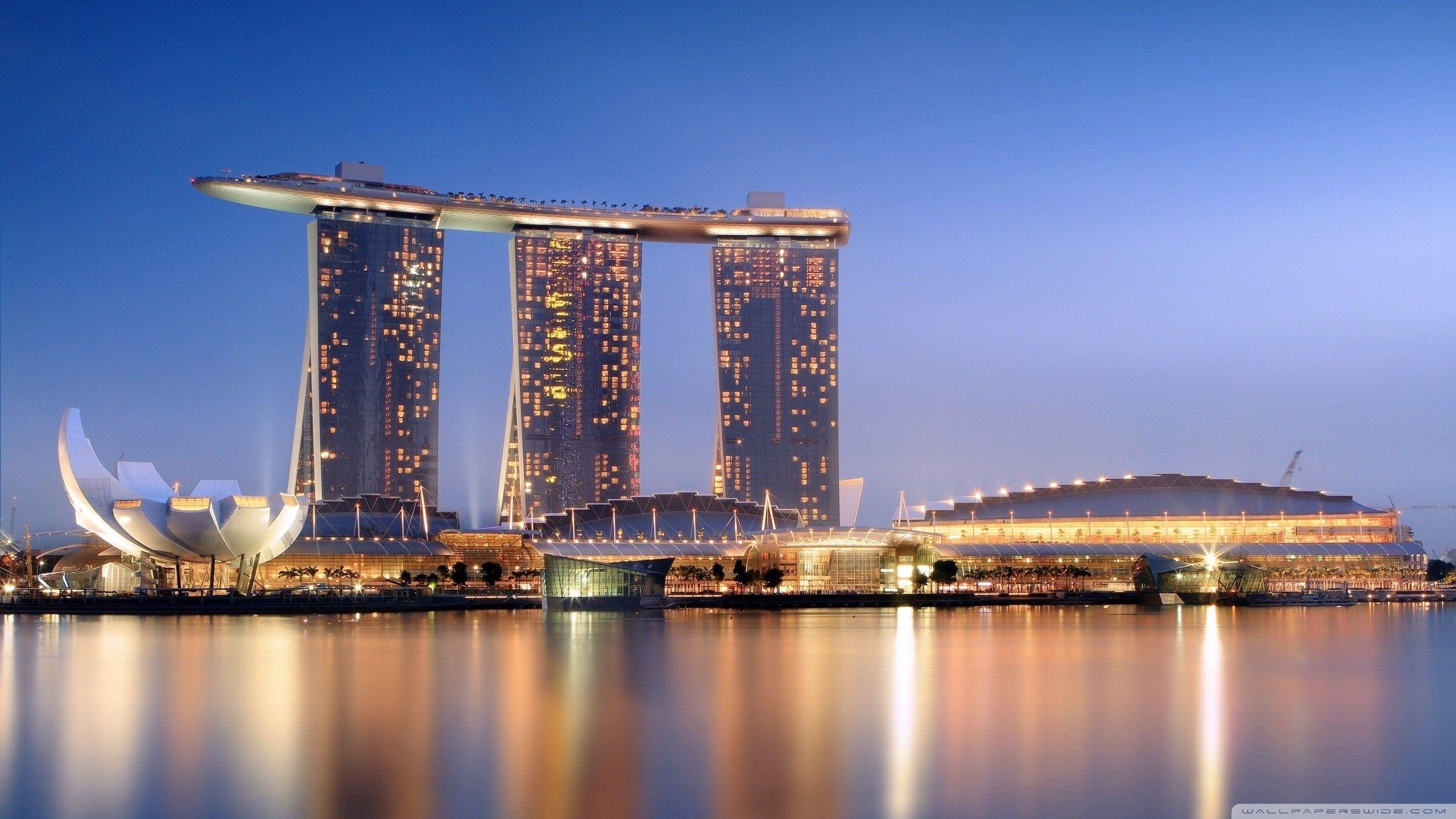 Marina Bay Sands, Singapur, 4K, HD, Architektur, 2560x1440 HD Desktop