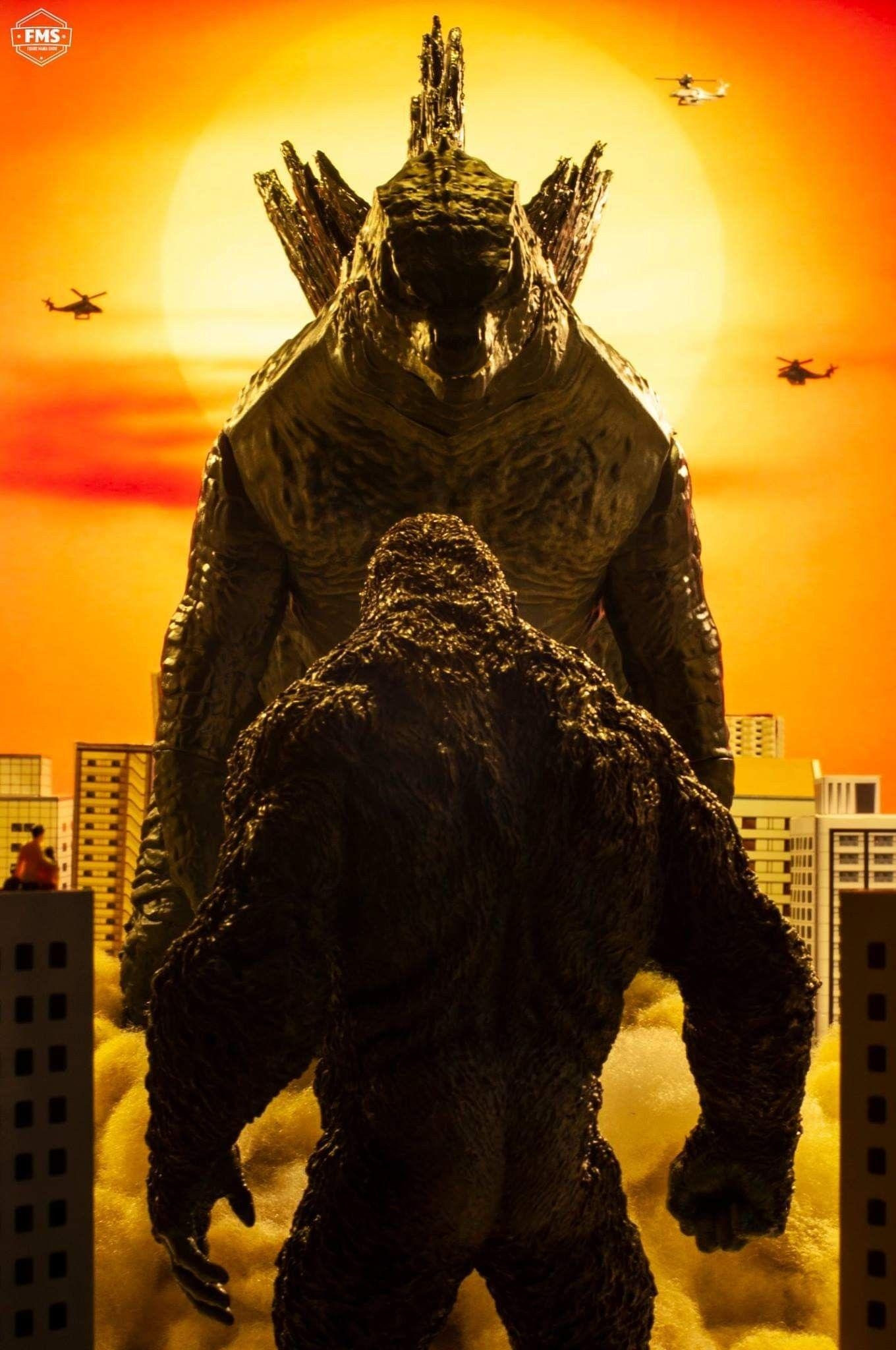 God, Godzilla, Kong, King, Monster, 1360x2050 HD Handy