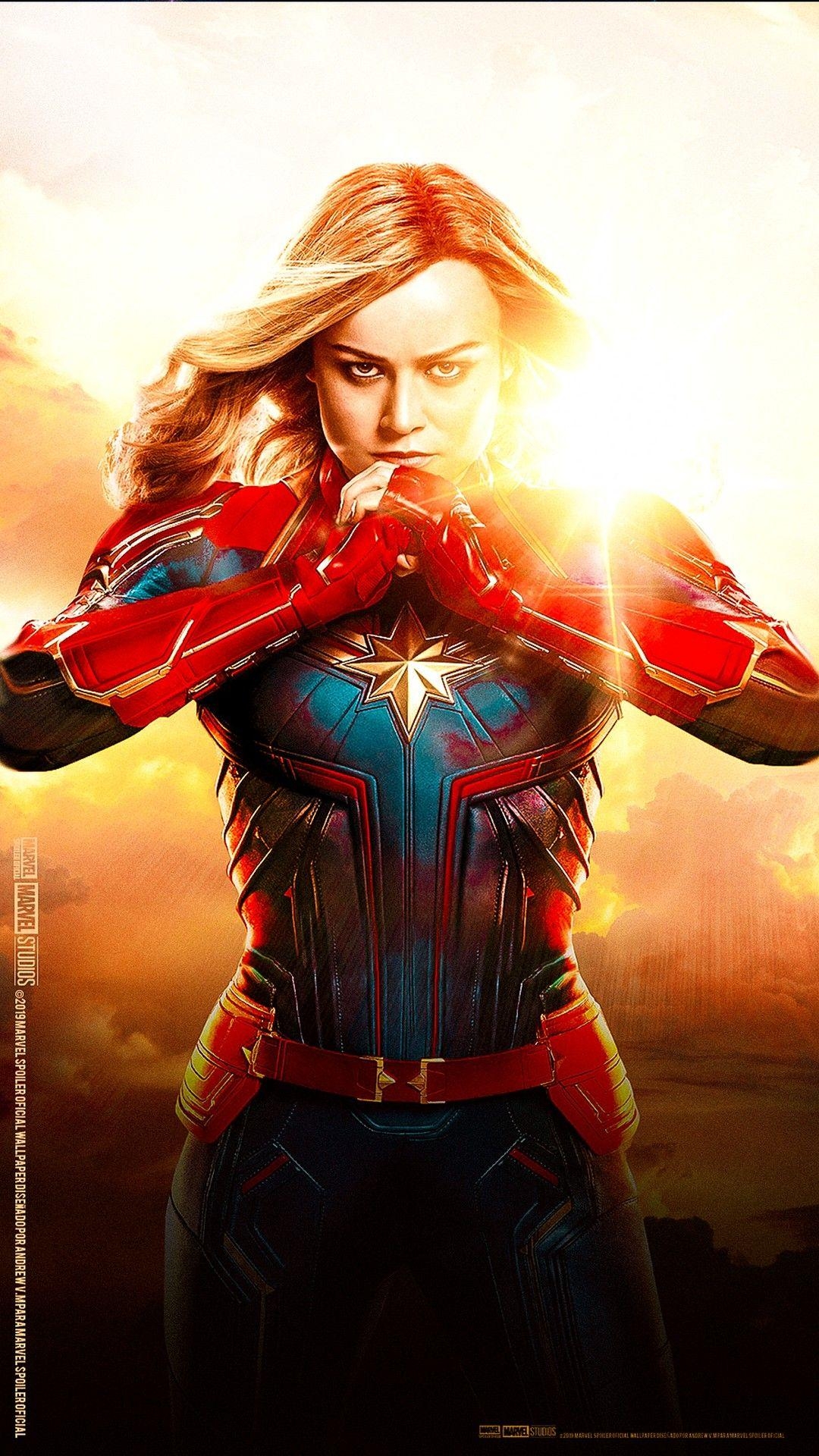 Captain Marvel 2019, Filmplakat, Brie Larson, HD, Superheldenfilm, 1080x1920 Full HD Handy