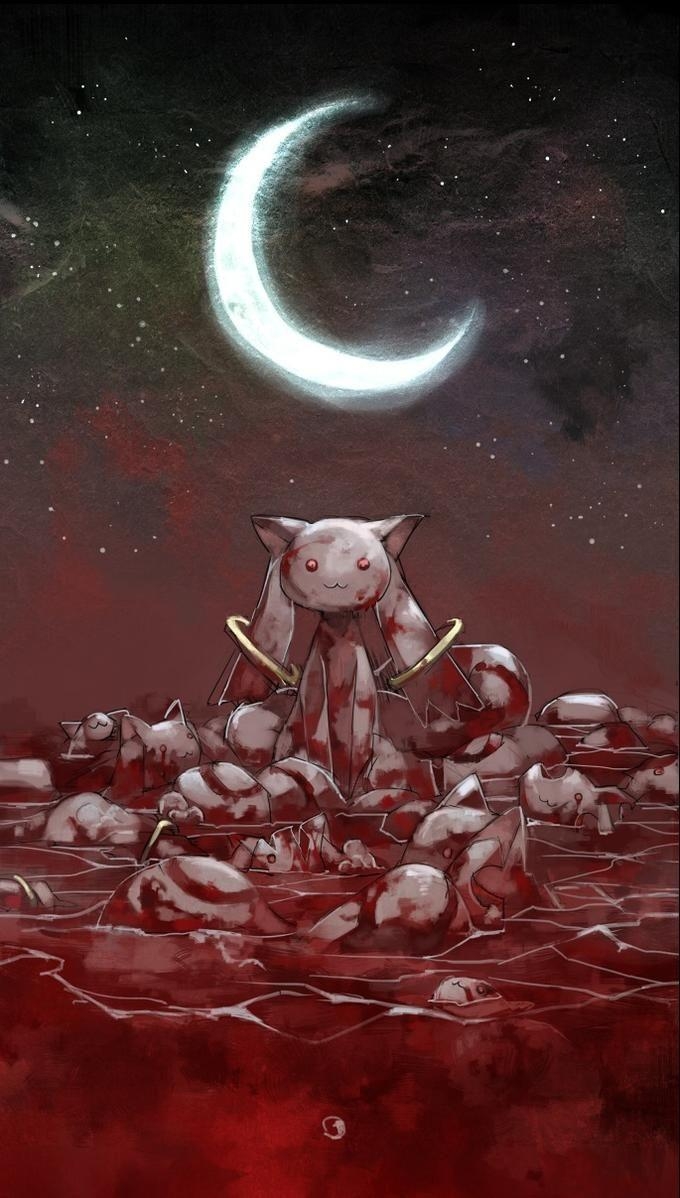 Kyubey, Madoka, Magica, Anime, Zauber, 680x1200 HD Handy