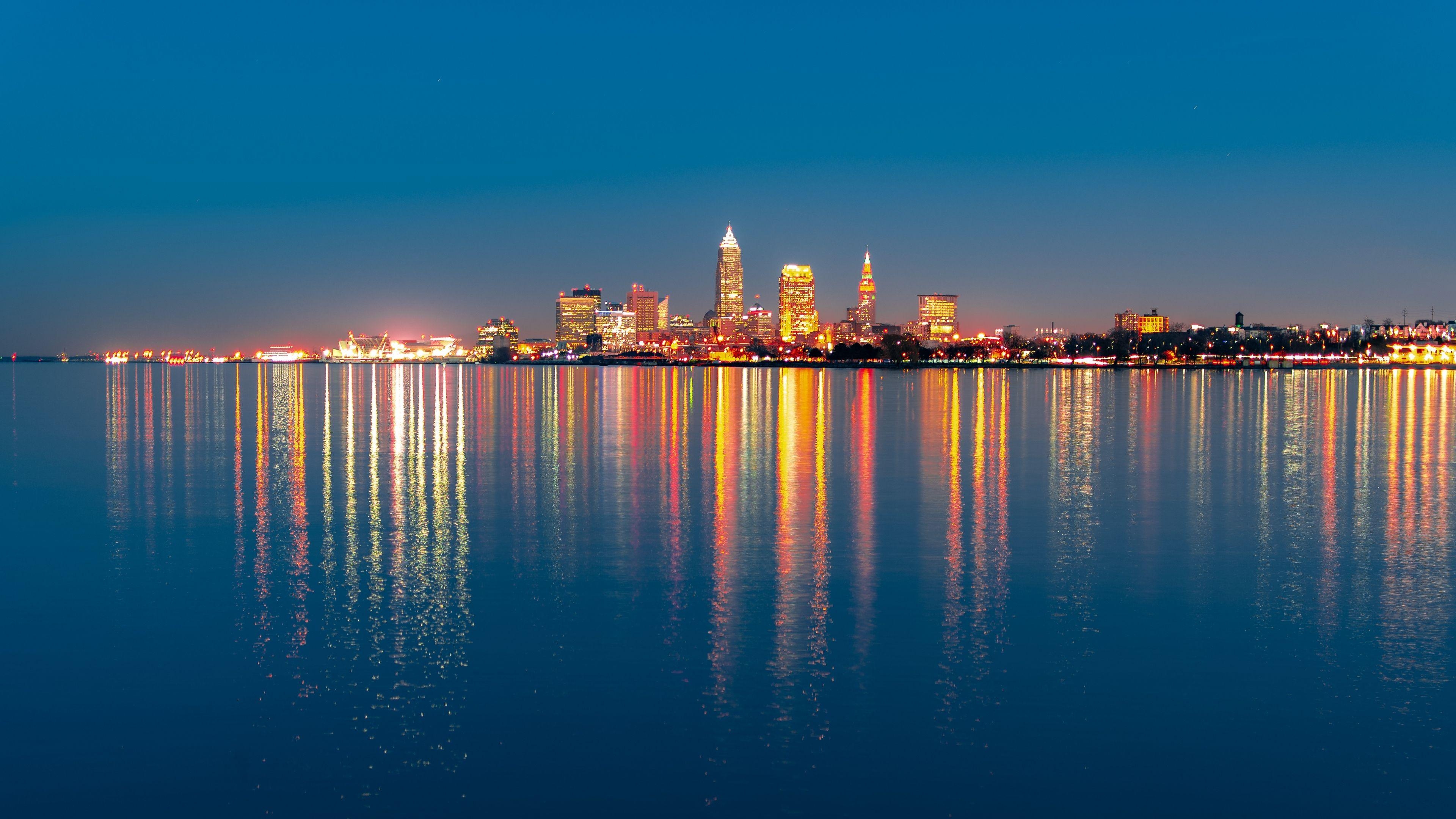 Nachtstadt, Lichter, Panorama, Ohio, Skyline, 3840x2160 4K Desktop