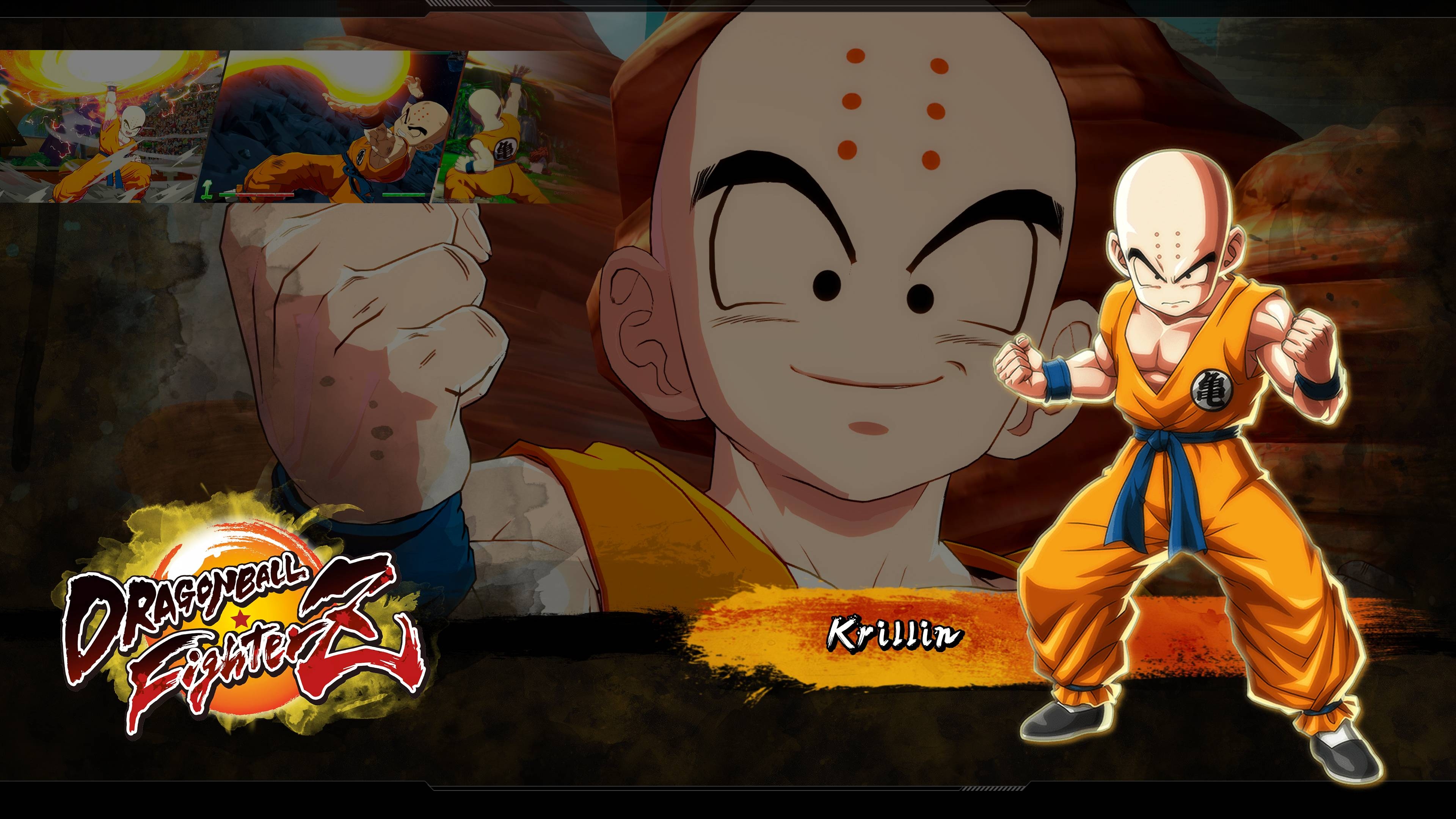 Dragon Ball FighterZ, Krillin, Anime, Kämpfer, Spiel, 3840x2160 4K Desktop