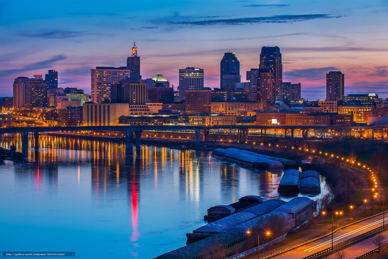 Mississippi, River, Wisconsin, Stadt, Desktop, 1600x1070 HD Desktop