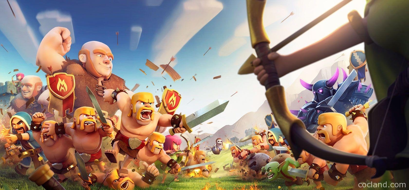 Clash of Clans, HD, Land, Hintergrund, Abenteuer, 1680x780 Dual Screen Desktop