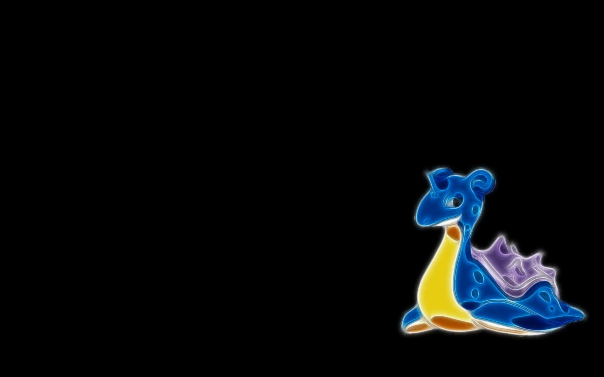 Lapras, Schwarz, Hintergrund, Fractalius, Pokémon, 1920x1200 HD Desktop