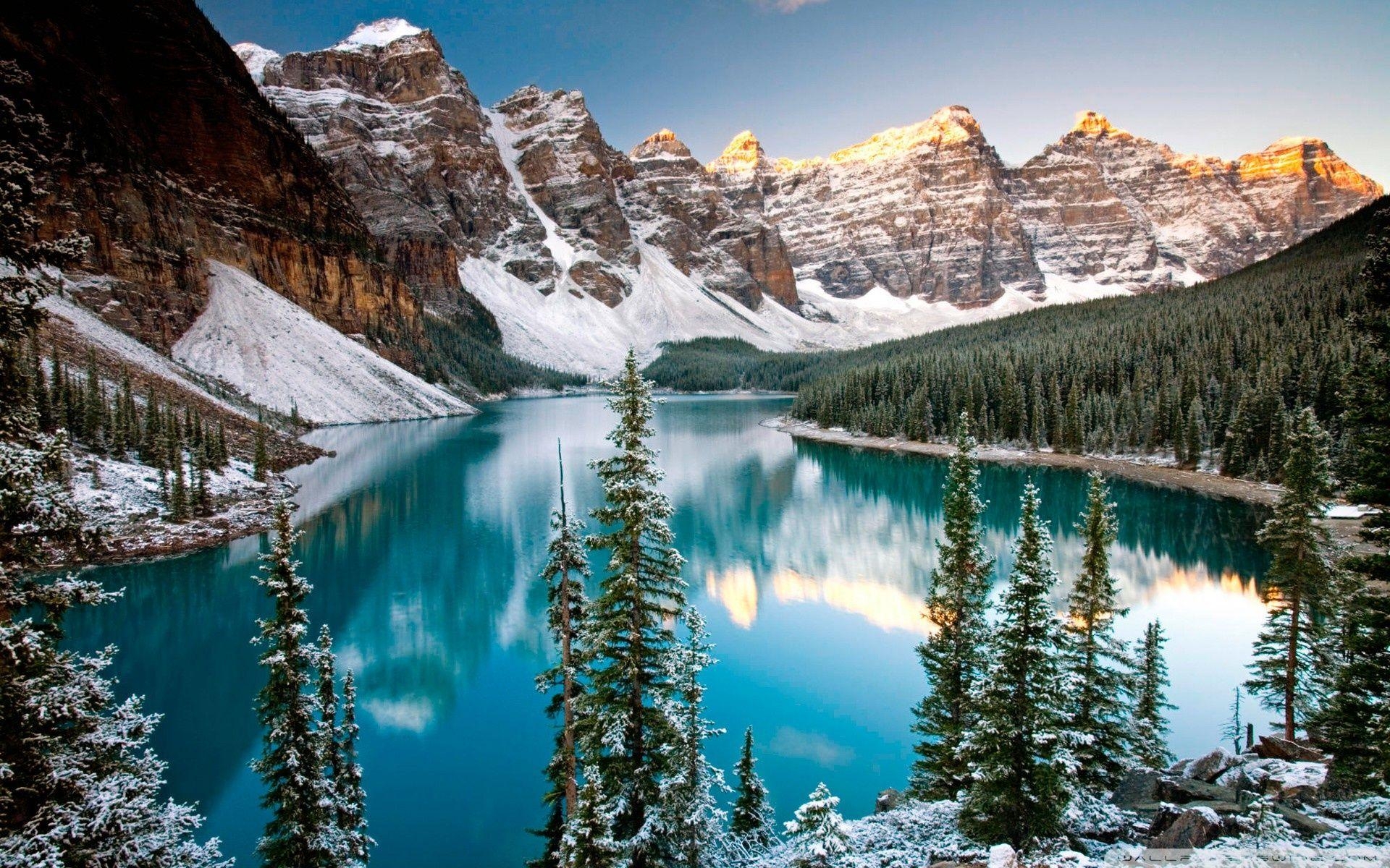 Winter, Moraine Lake, Alberta, Kanada, 4K, 1920x1200 HD Desktop