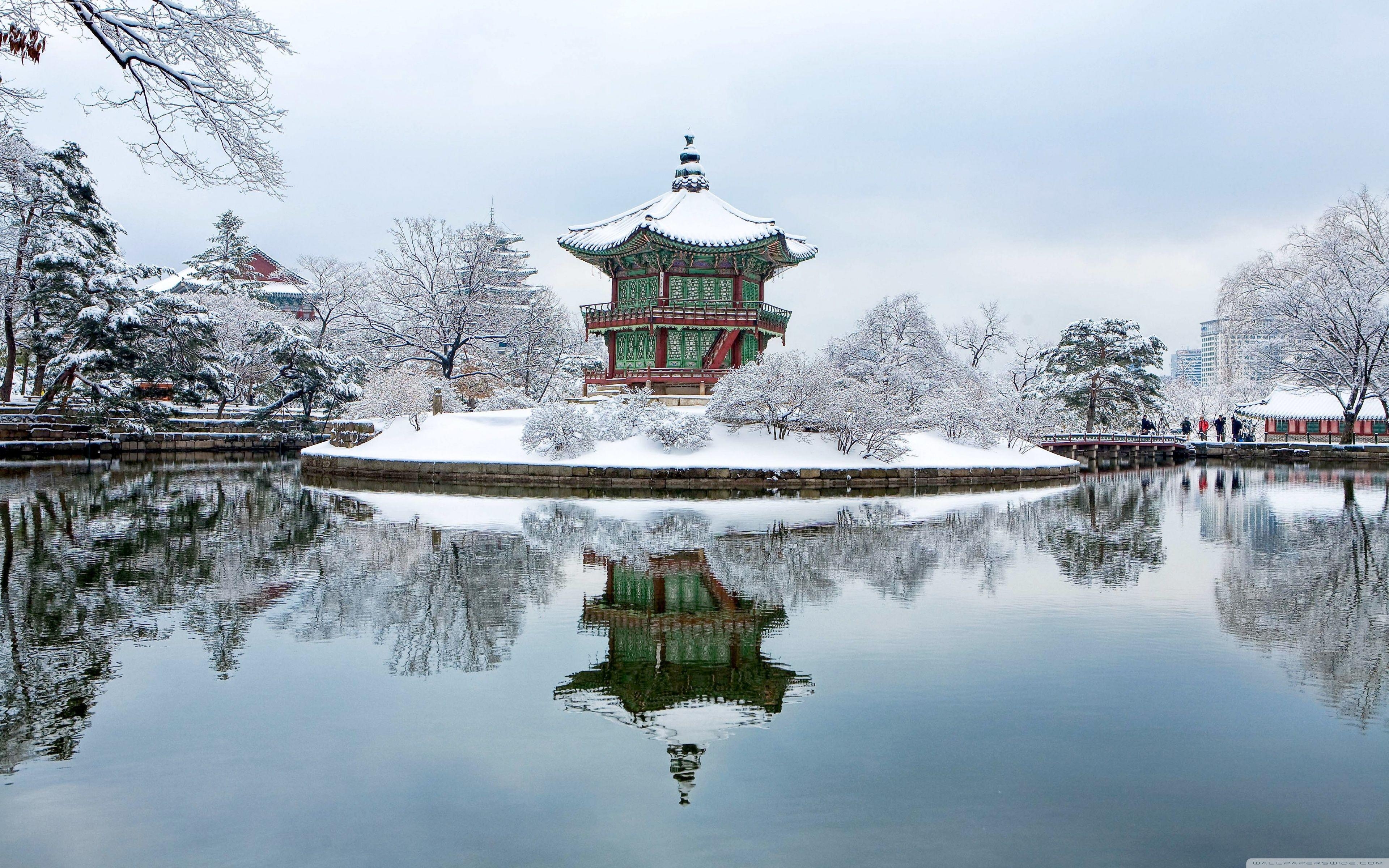 Gyeongbok Palast, Südkorea, Winter, 4K, Erbe, 3840x2400 4K Desktop