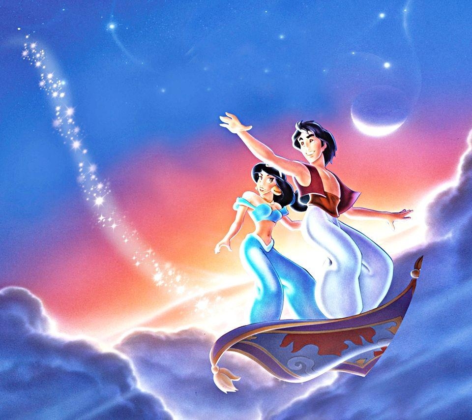 Walt Disney, Aladdin, Jasmin, fliegender Teppich, Zeichentrick, 960x860 HD Desktop