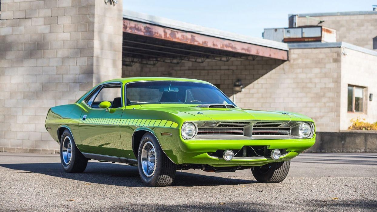 Plymouth Cuda, 440 Six Pack, Grün, Muskelauto, Sechserpack, 1250x700 HD Desktop