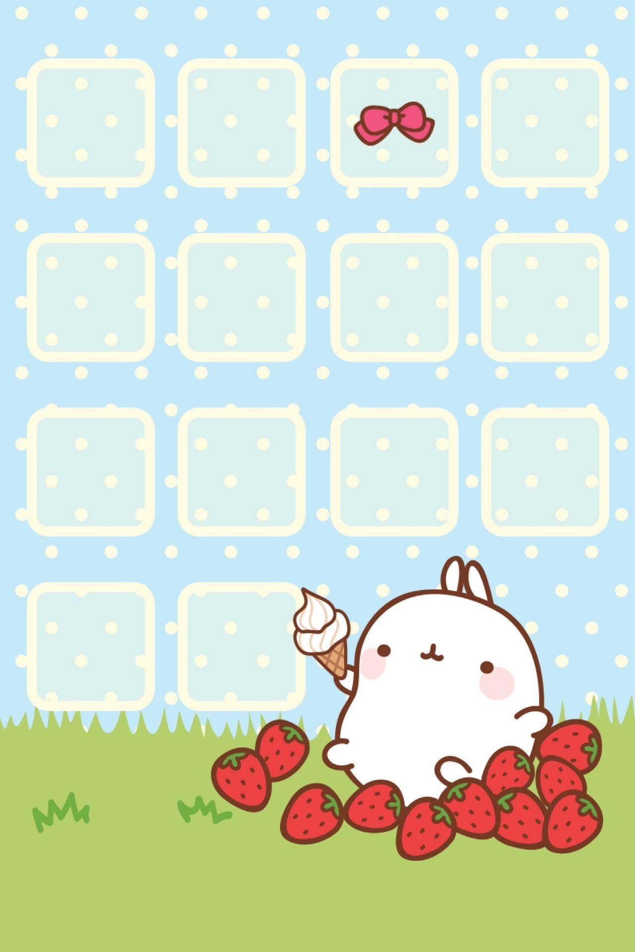 Molang Thema, iPhone, Kawaii, Hintergrund, süß, 1280x1920 HD Handy