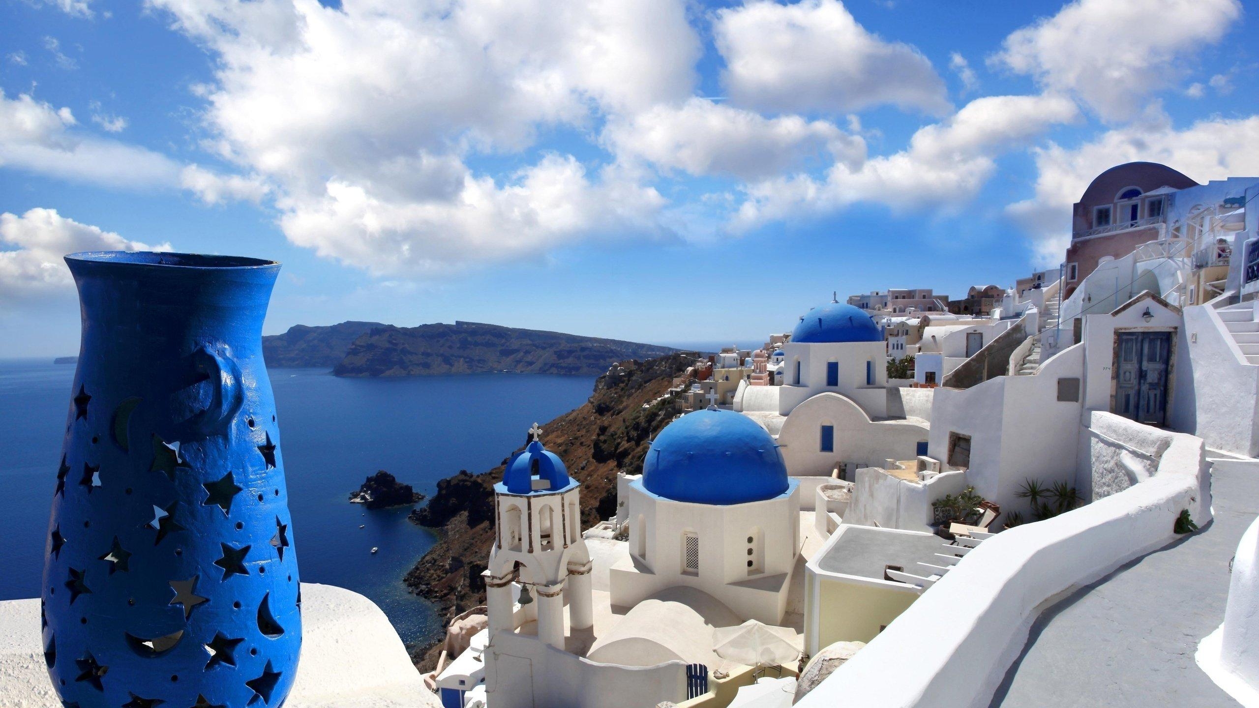 Santorini, Hintergrund, Desktop, Bild, Griechenland, 2560x1440 HD Desktop