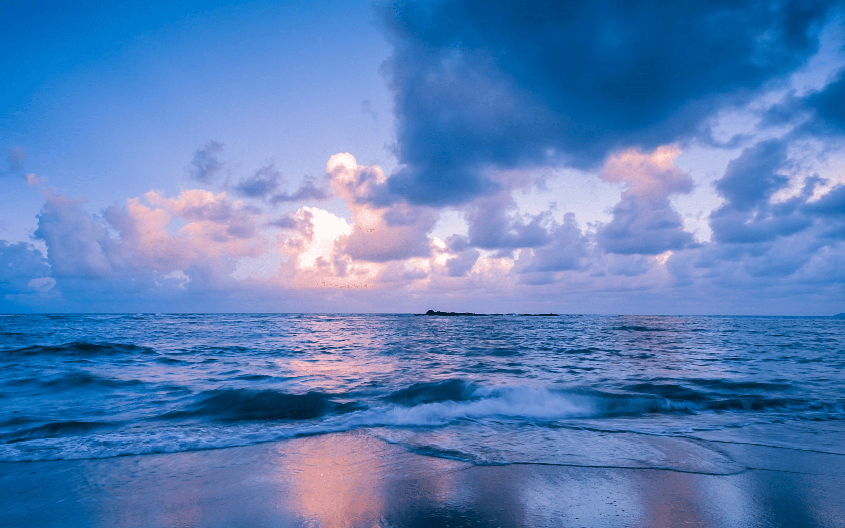 Philippinen, Sonnenuntergang, Ozean, Wolken, Wellen, 1680x1050 HD Desktop