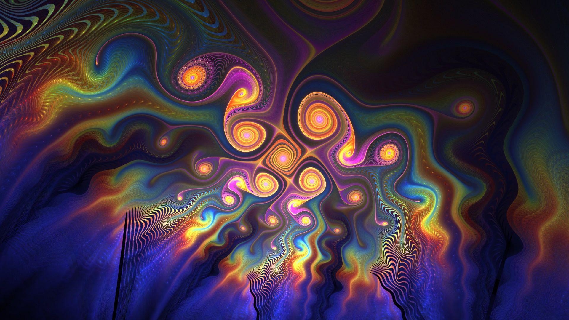 Fraktal, HD, Trippy, Farben, Geometrische Kunst, 1920x1080 Full HD Desktop