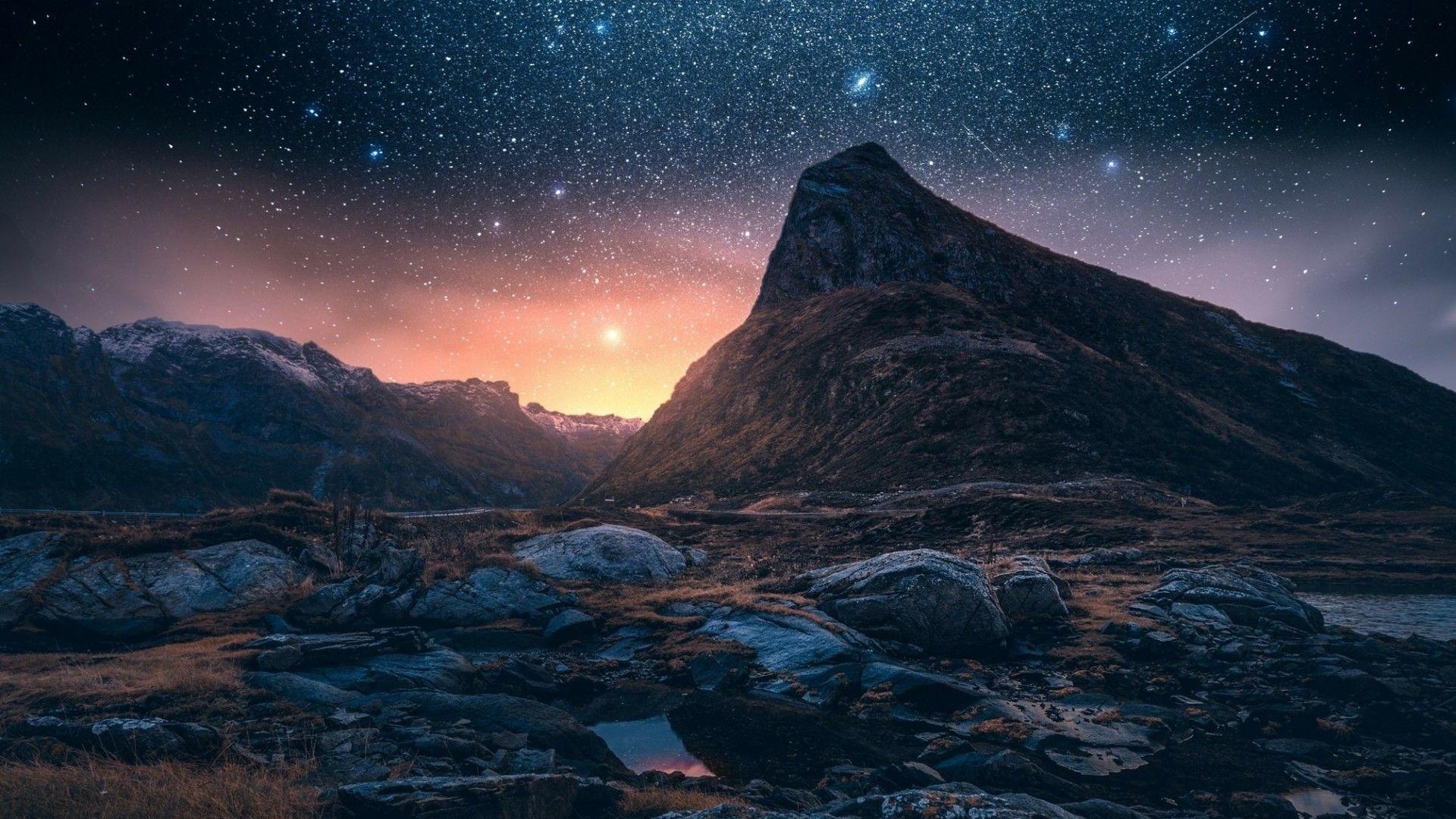 Island, Sternennacht, Reisen, Hintergrund, Foto, 1920x1080 Full HD Desktop