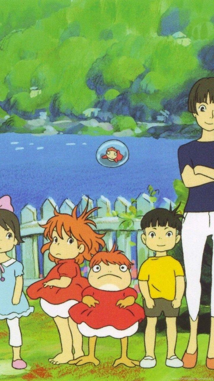 Ponyo auf der Klippe, 2560x1440, Meer, Anime, Bild, 720x1280 HD Handy