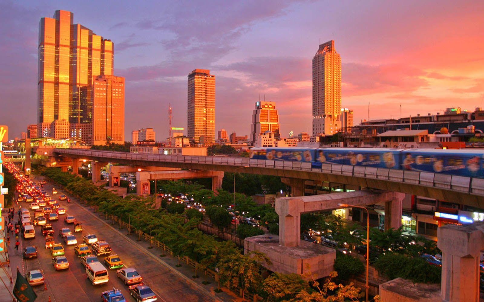 Bangkok, Thailand, Gebäude, Architektur, Nacht, 1600x1000 HD Desktop