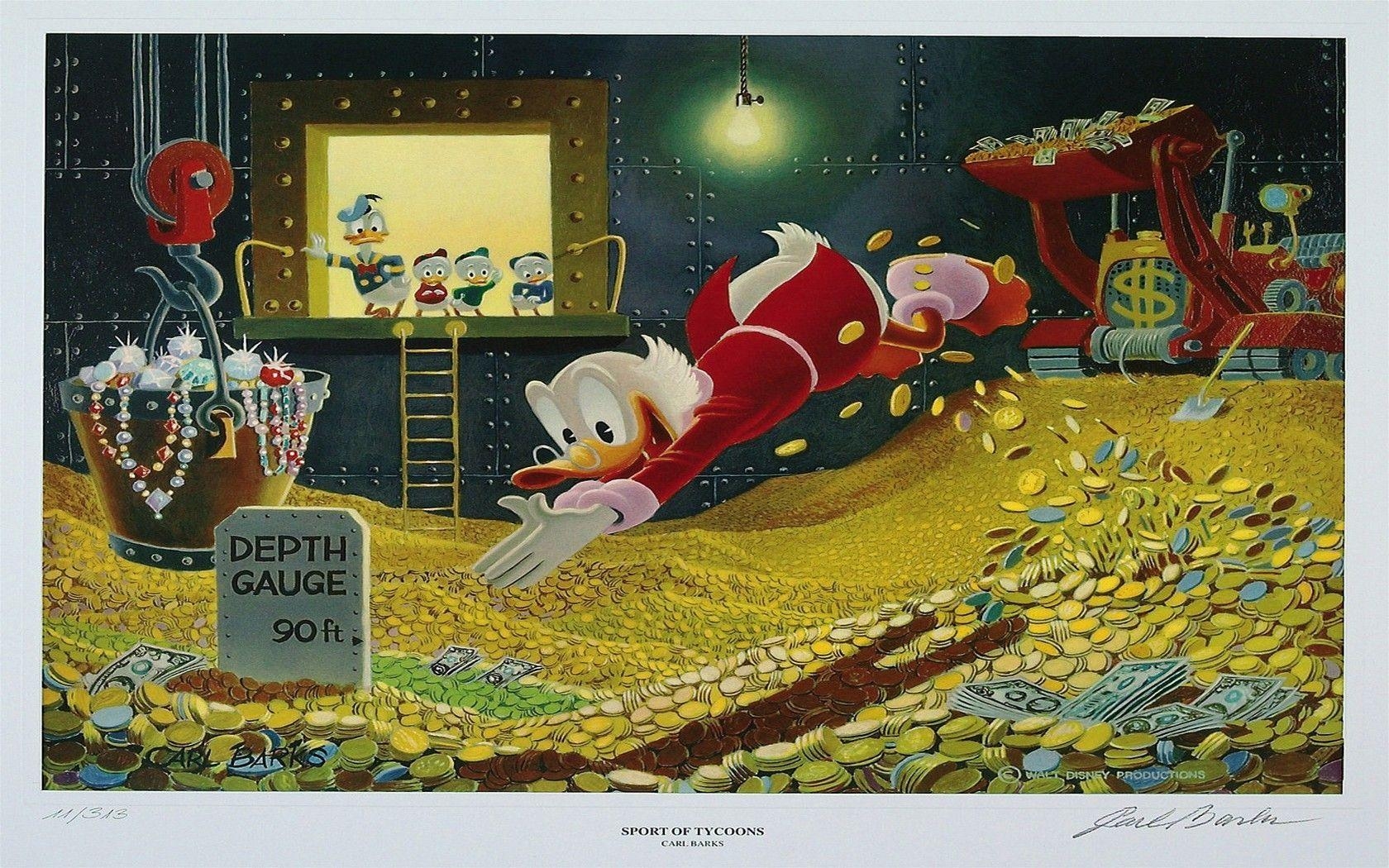 Scrooge McDuck, Cartoon Bild, Disney, Klassisch, Berühmt, 1680x1050 HD Desktop