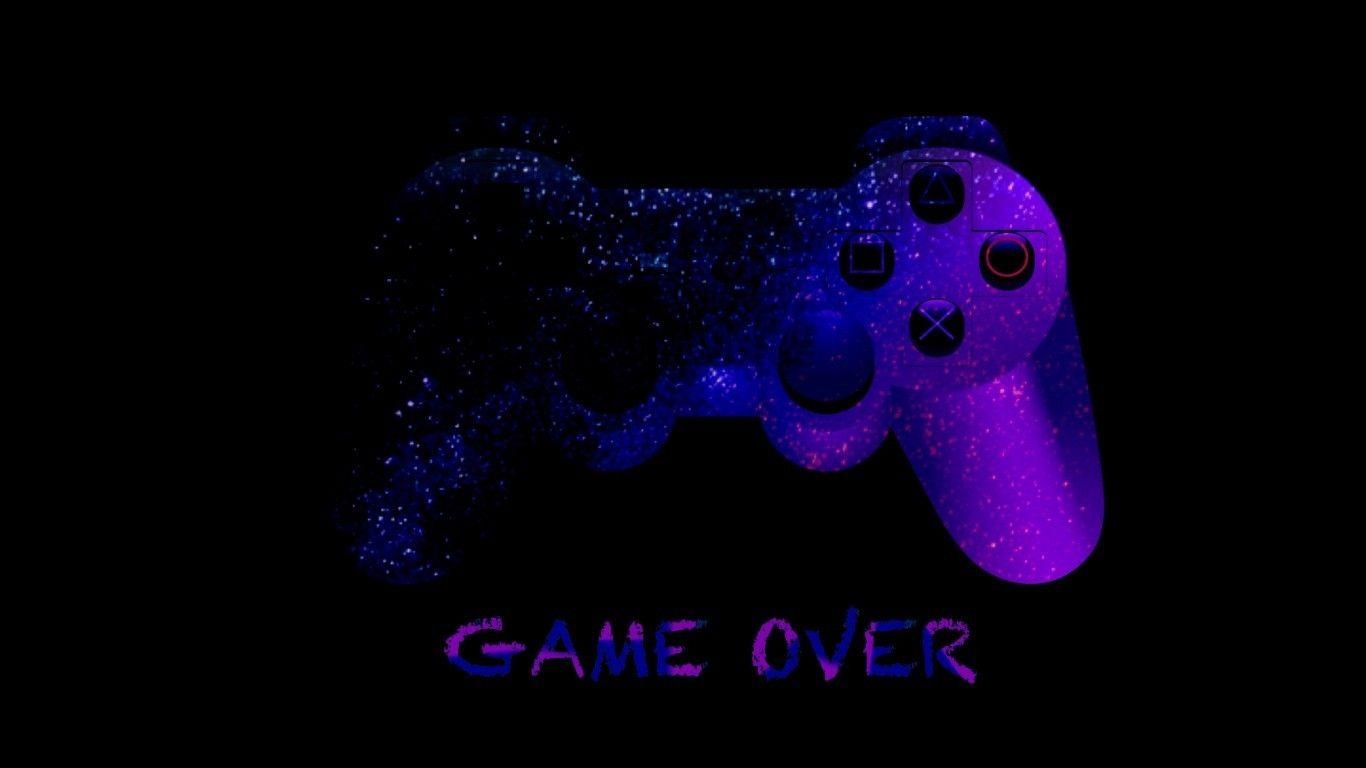 Game Over, Joystick Kunstwerk, Retro-Stil, Laptop Grafik, Großen Bildschirm, 1370x770 HD Desktop