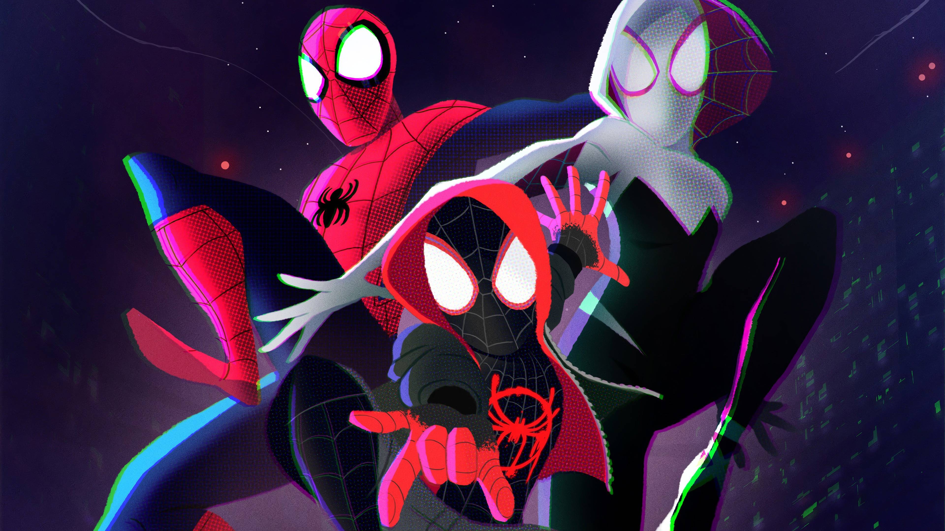 Miles Morales, Gwen, Peter Parker, Spider-Man, Verse, 3840x2160 4K Desktop