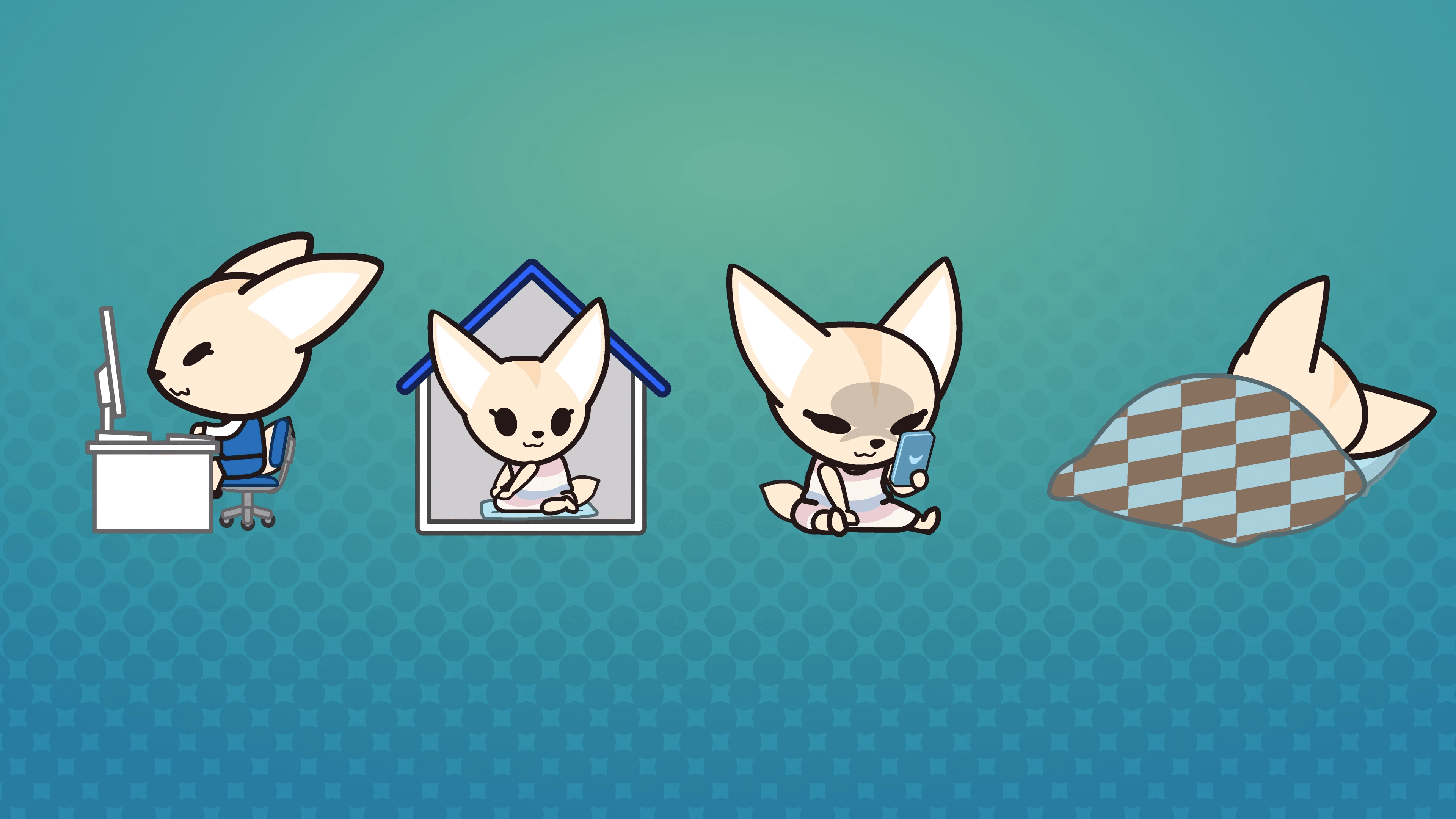 Aggretsuko, Arbeit, Heim, Telefon, Schlaf, 4K, 3840x2160 4K Desktop