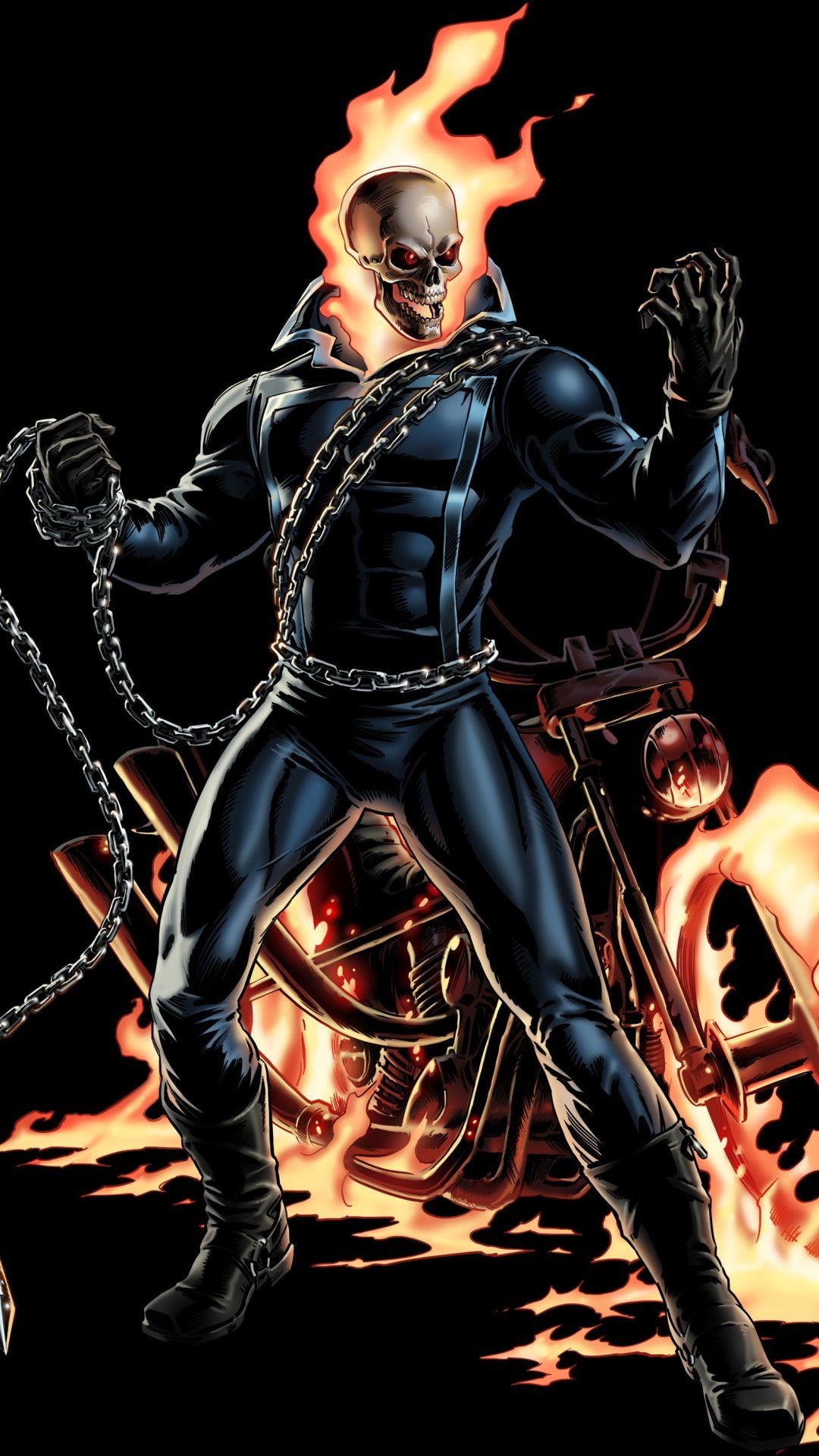 Comics, Ghost Rider, Hintergrundbild, Action, Marvel, 1080x1920 Full HD Handy