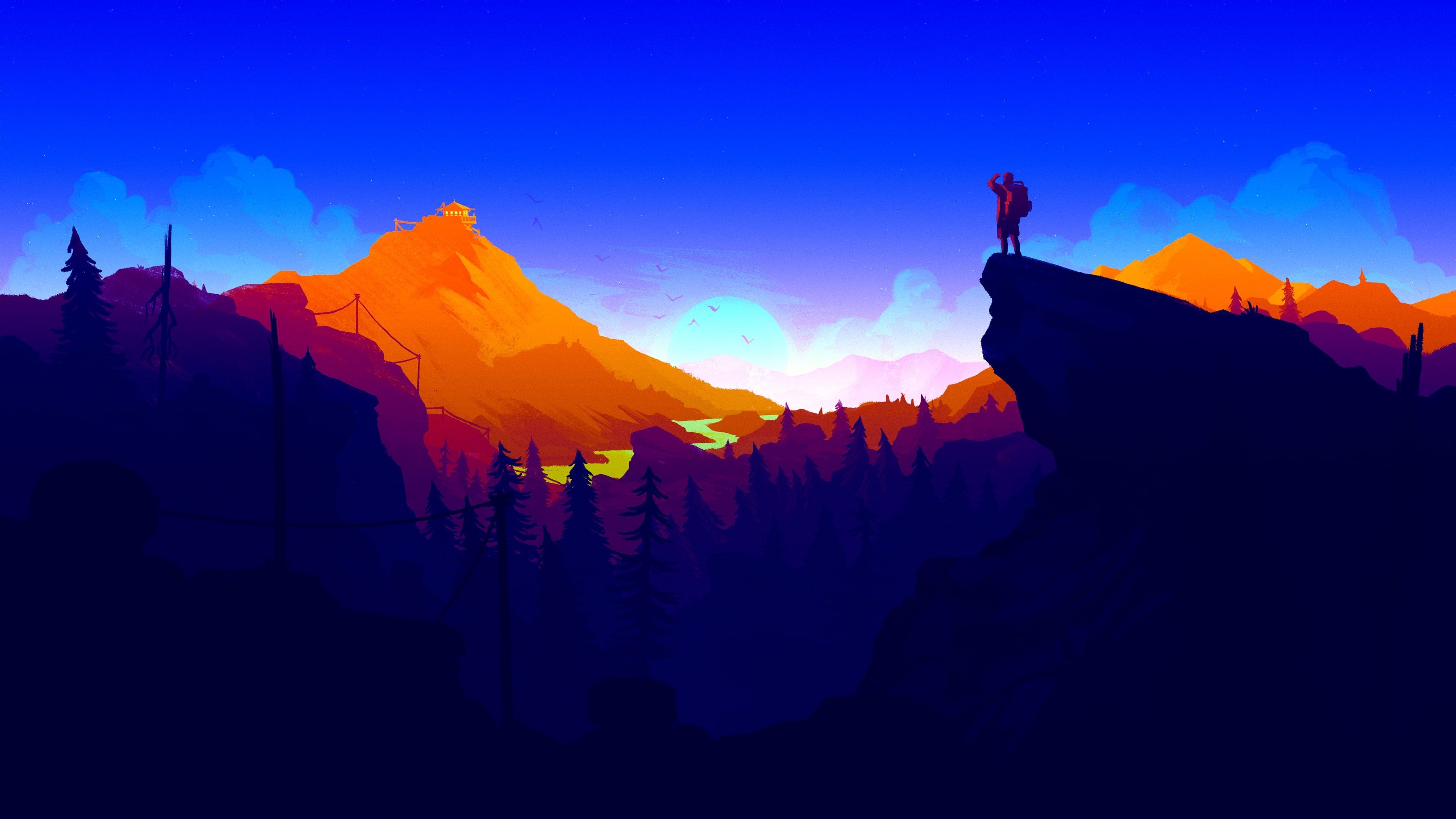 Firewatch, HD, Hintergrundbild, Natur, Spiele, 3840x2160 4K Desktop