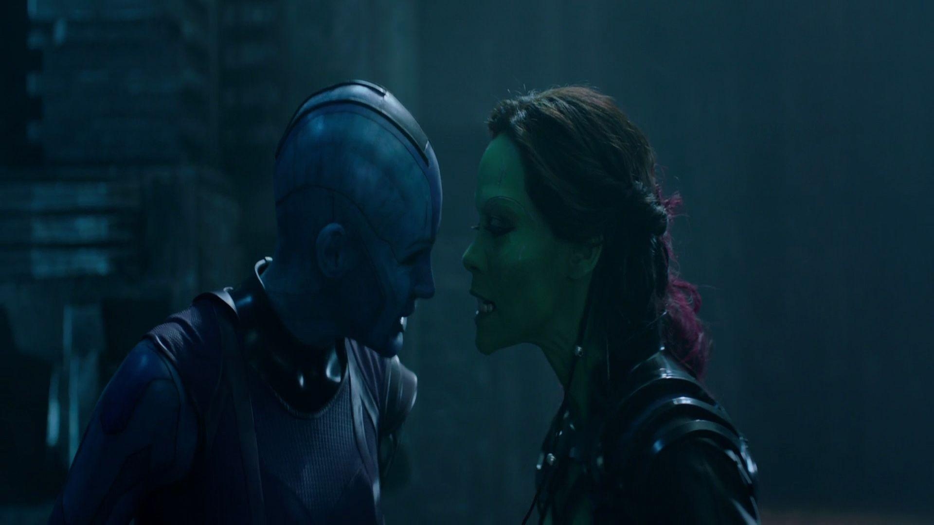 Nebula, Karen Gillan, Gamora, Zoe Saldana, Marvel, 1920x1080 Full HD Desktop