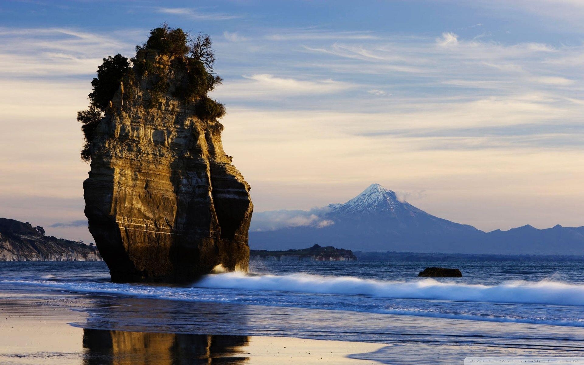 Mount Taranaki, Neuseeland, Strand, 4K, Aussicht, 1920x1200 HD Desktop